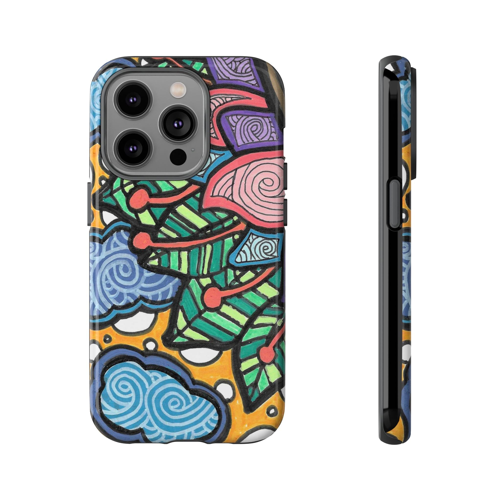 Hand drawn Floral Happy TOUGH Phone Case