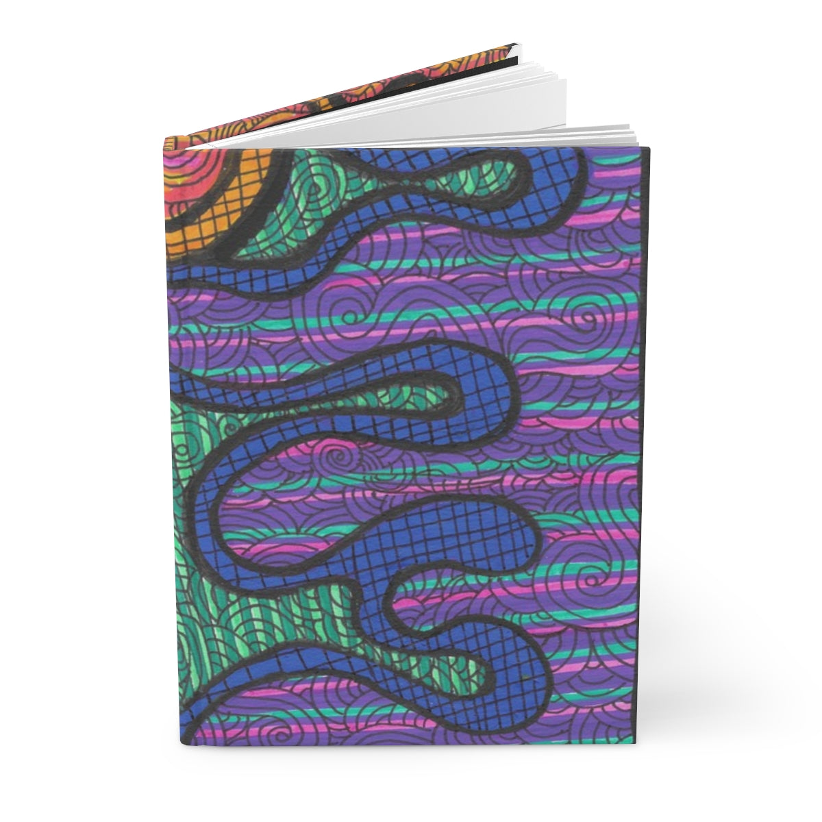 Abstract Colorful Swirls Hardcover Journal