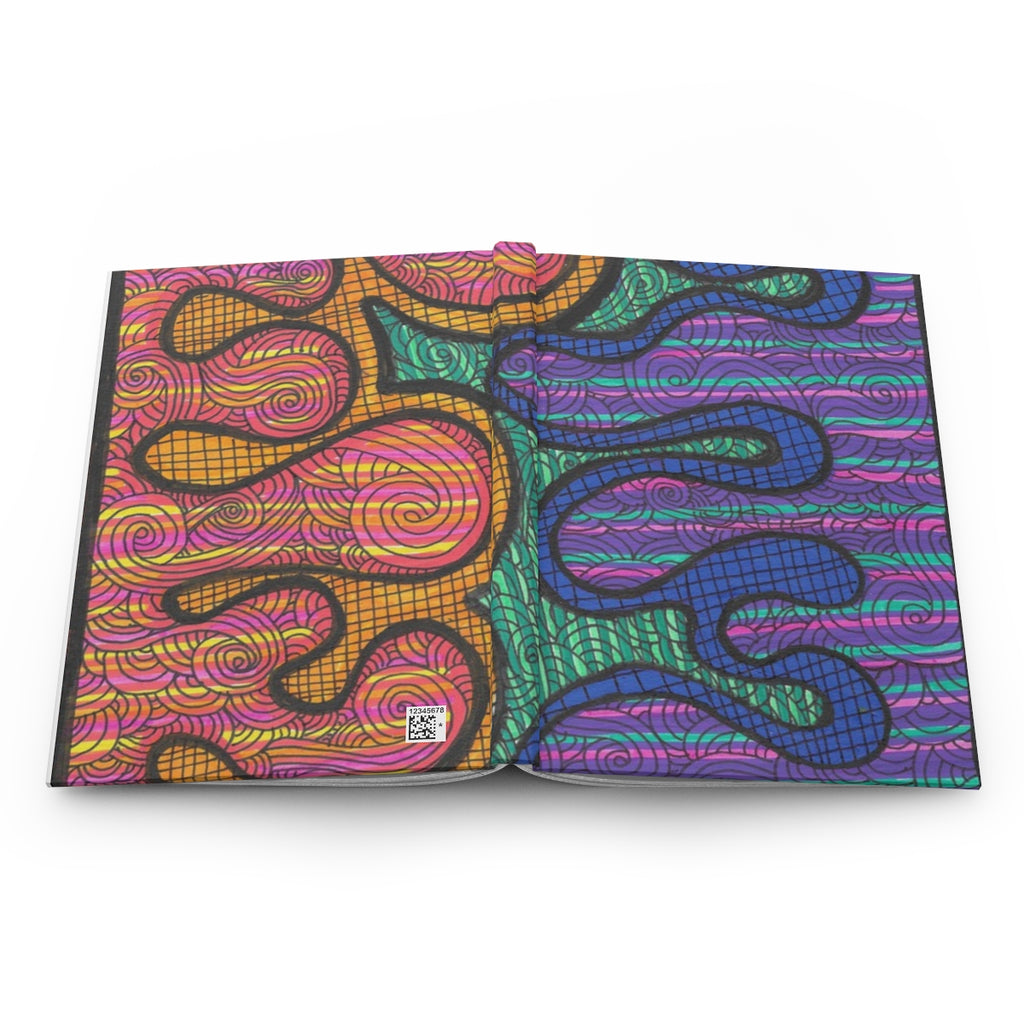 Abstract Colorful Swirls Hardcover Journal