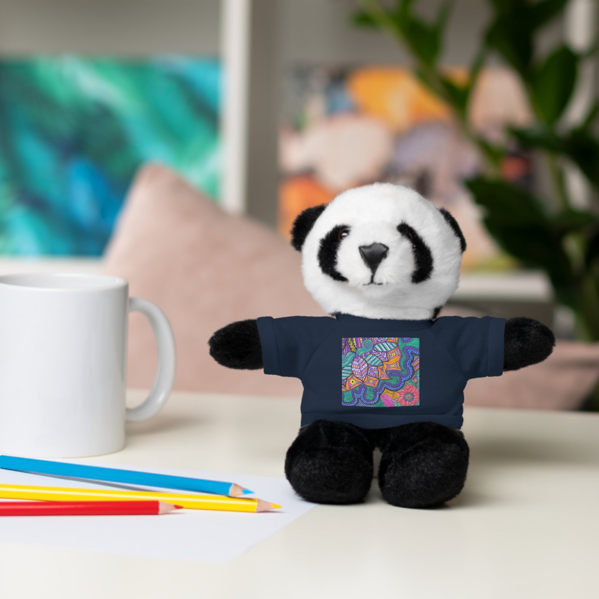 Spring Easter stuffed animal with printed tee
