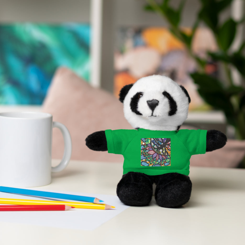 Colorful Tree of Growth stuffed animal with printed tee