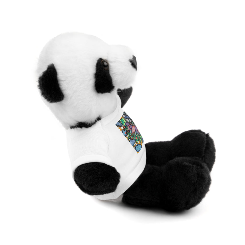Colorful Tree of Growth stuffed animal with printed tee