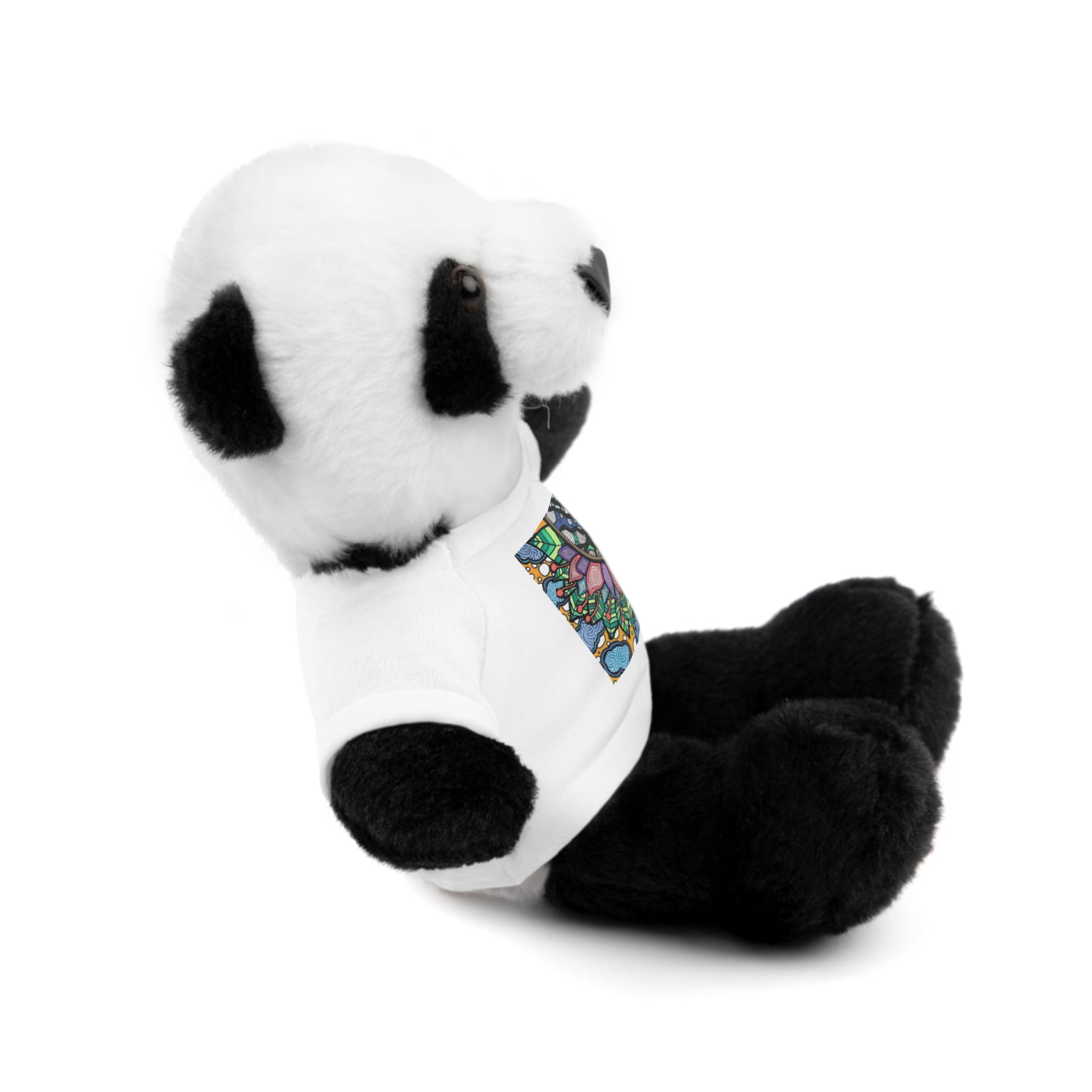 Colorful Tree of Growth stuffed animal with printed tee
