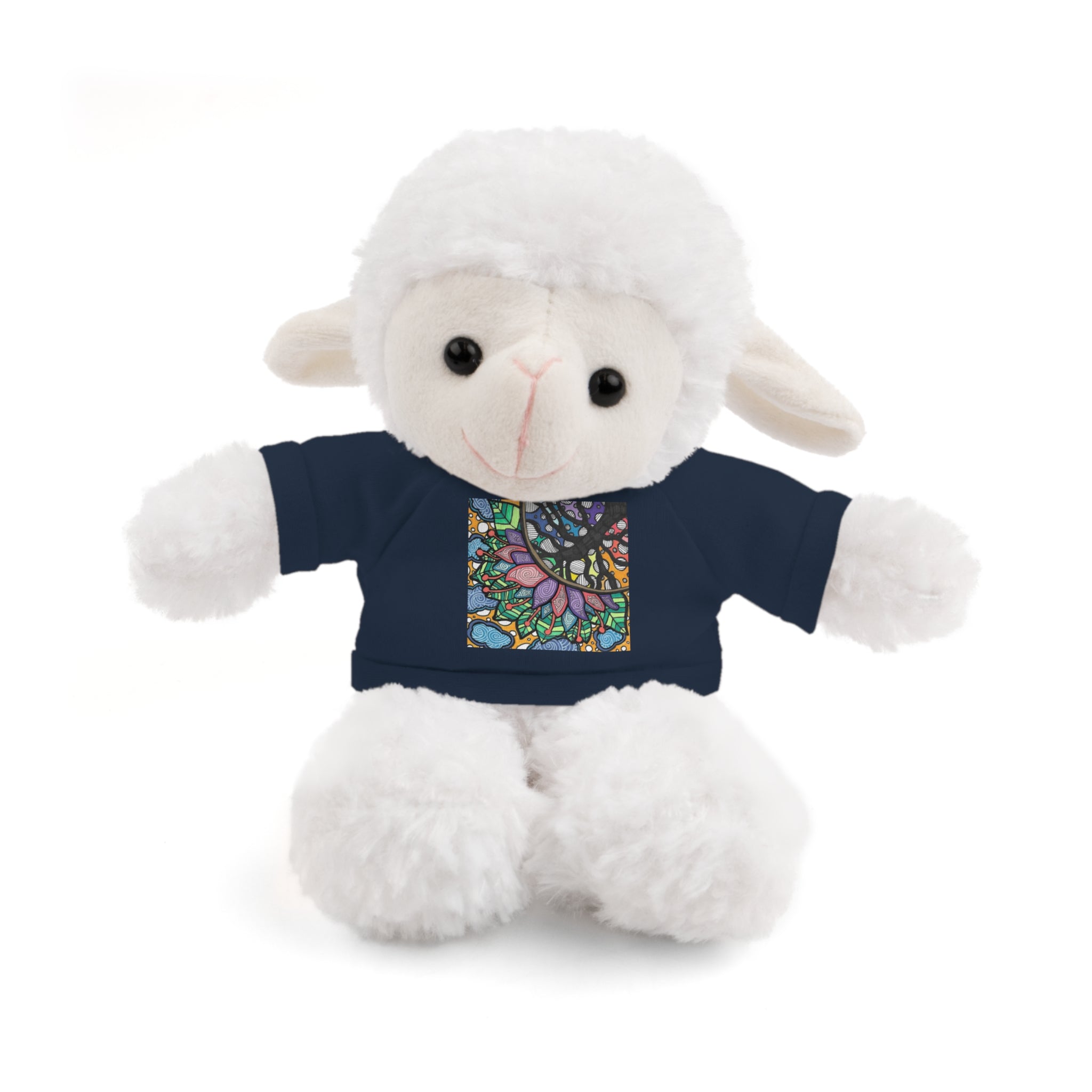Colorful Tree of Growth stuffed animal with printed tee