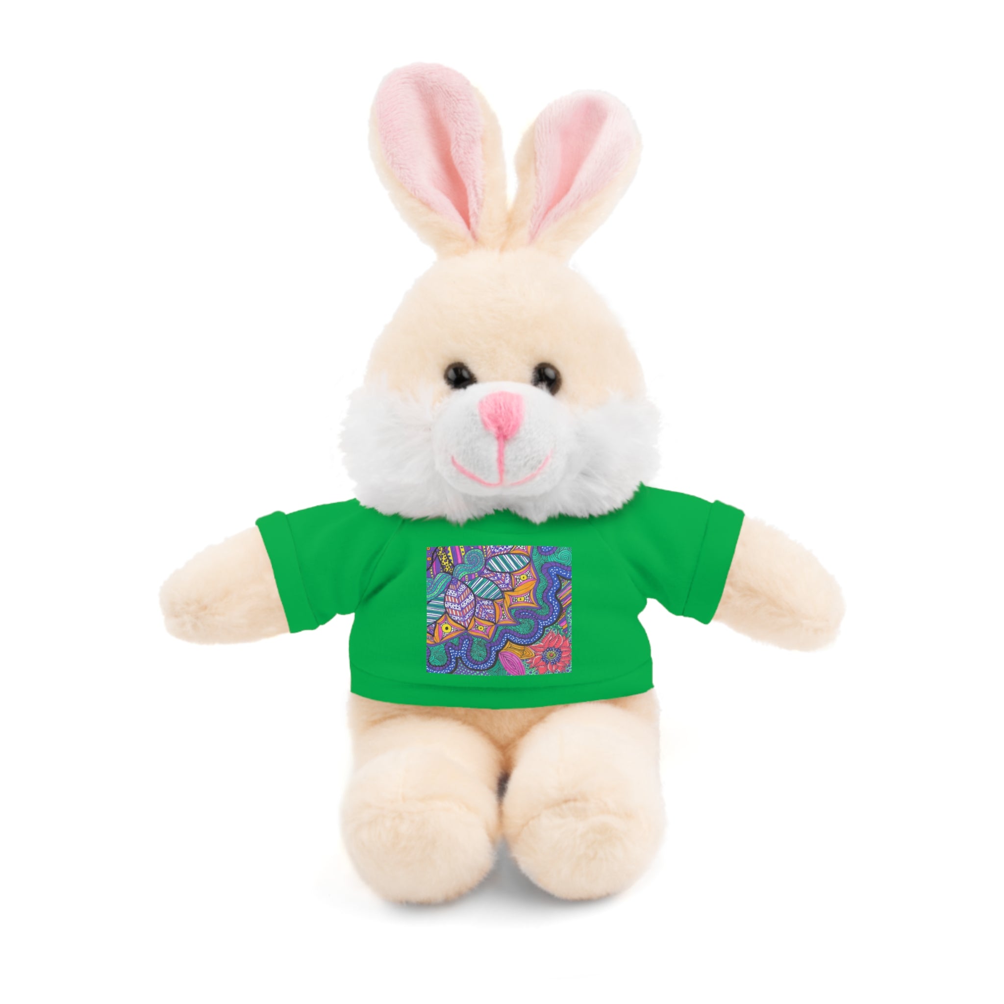 Spring Easter stuffed animal with printed tee