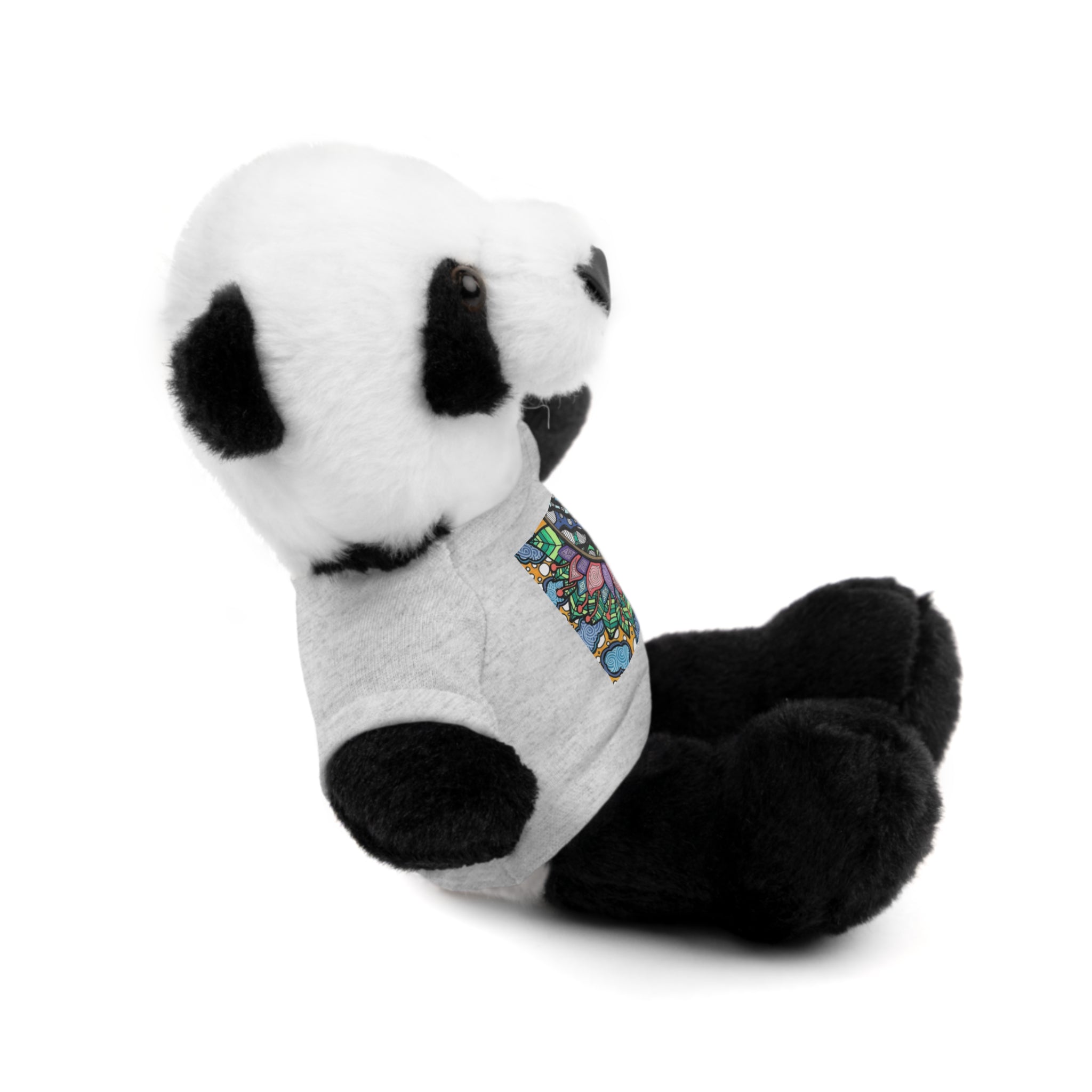 Colorful Tree of Growth stuffed animal with printed tee