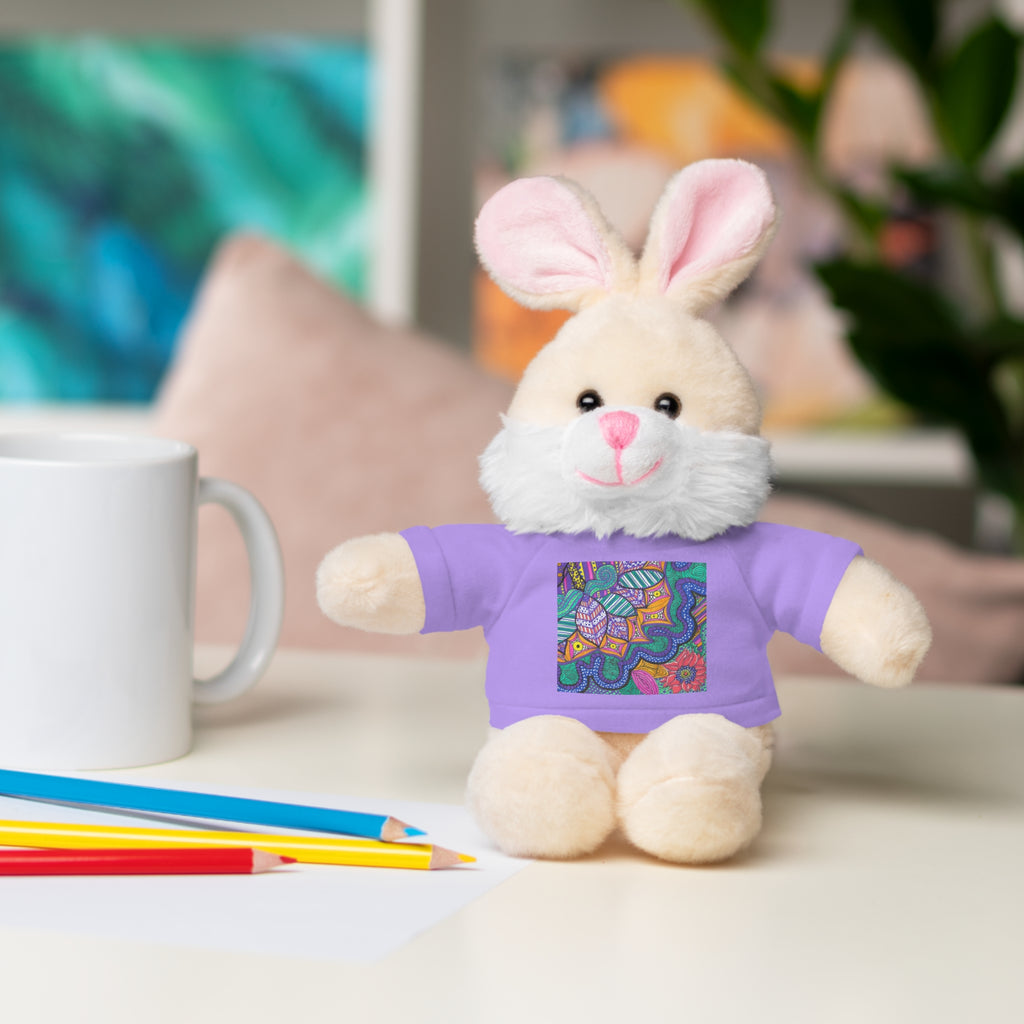 Spring Easter stuffed animal with printed tee