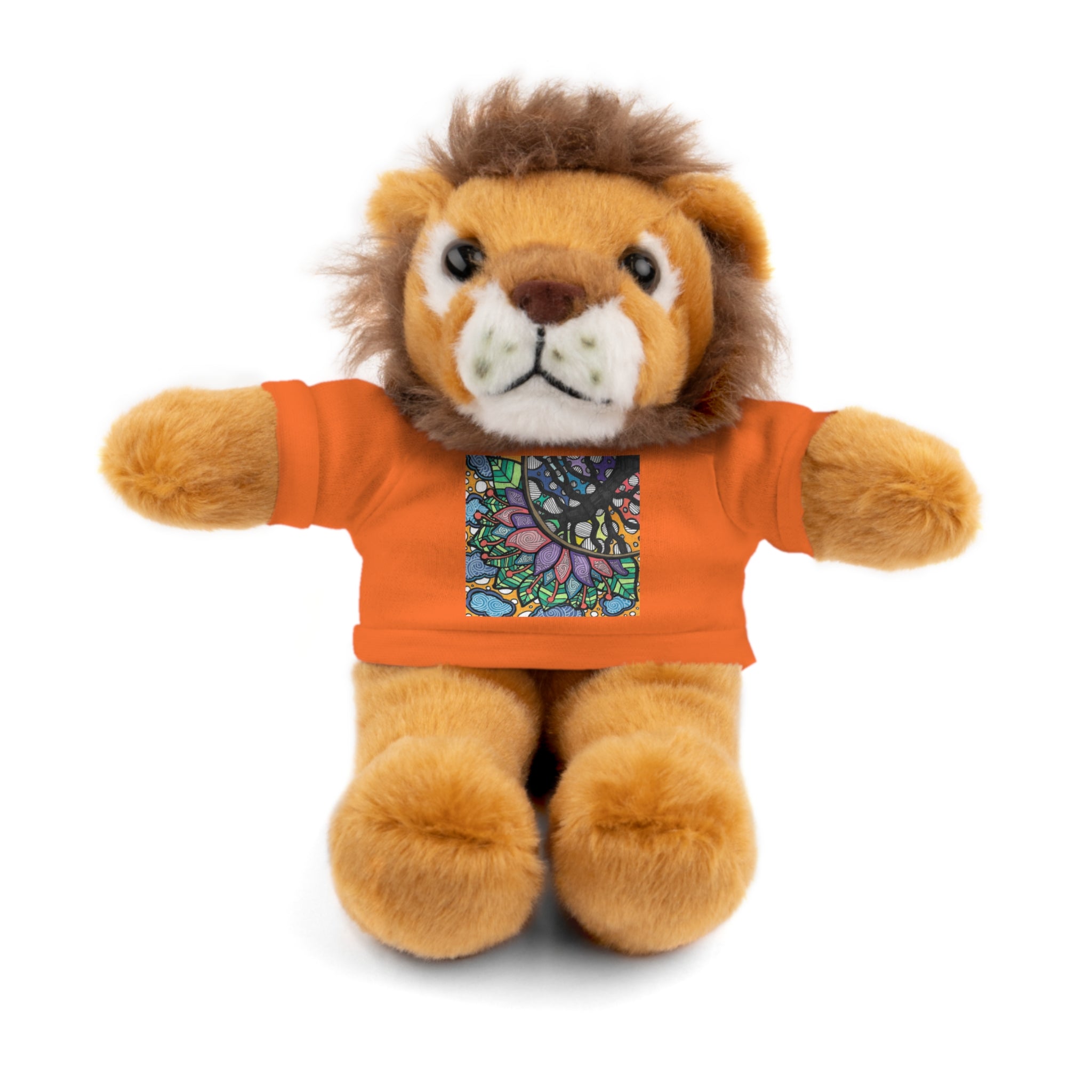 Colorful Tree of Growth stuffed animal with printed tee