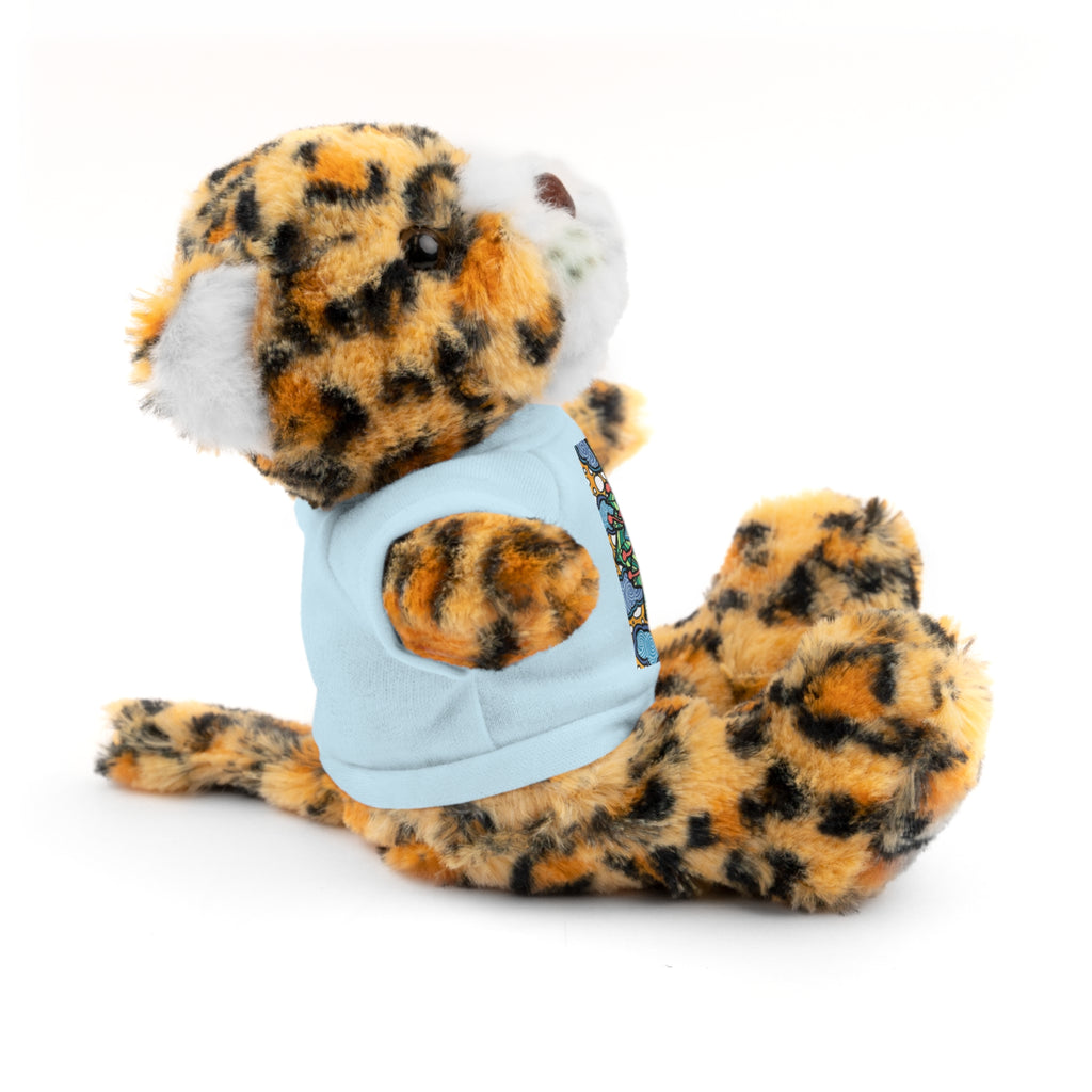 Colorful Tree of Growth stuffed animal with printed tee