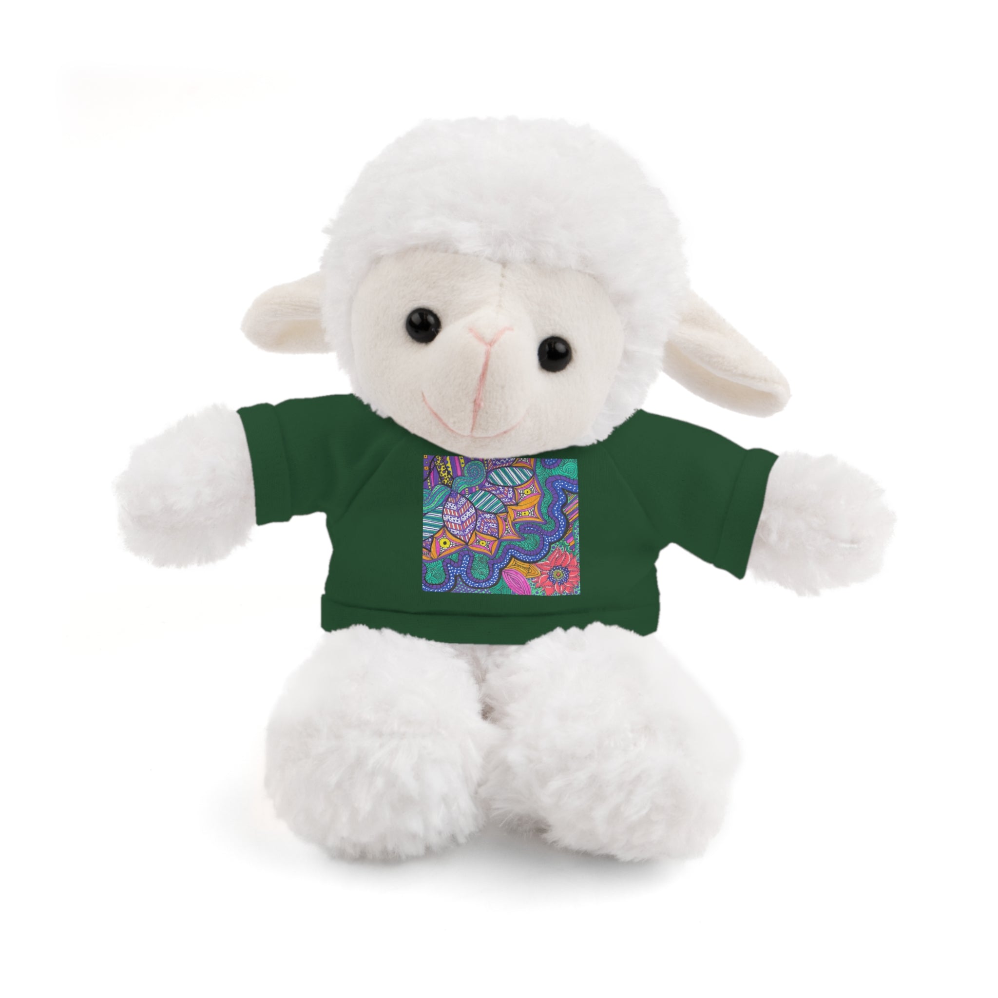 Spring Easter stuffed animal with printed tee