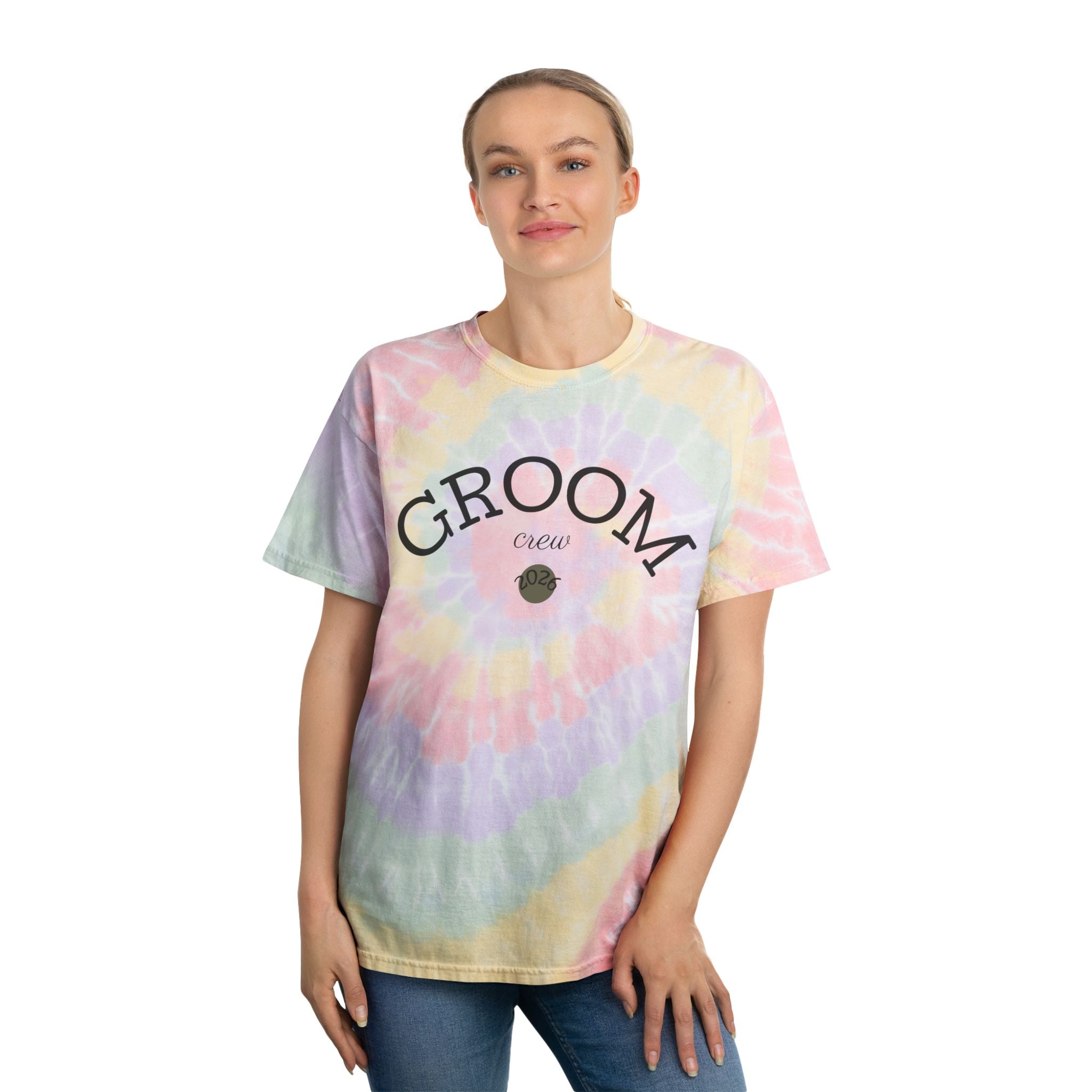 Groom Crew Spiral Tie-Dye Tee — Bachelor Party Wedding Party Shirt