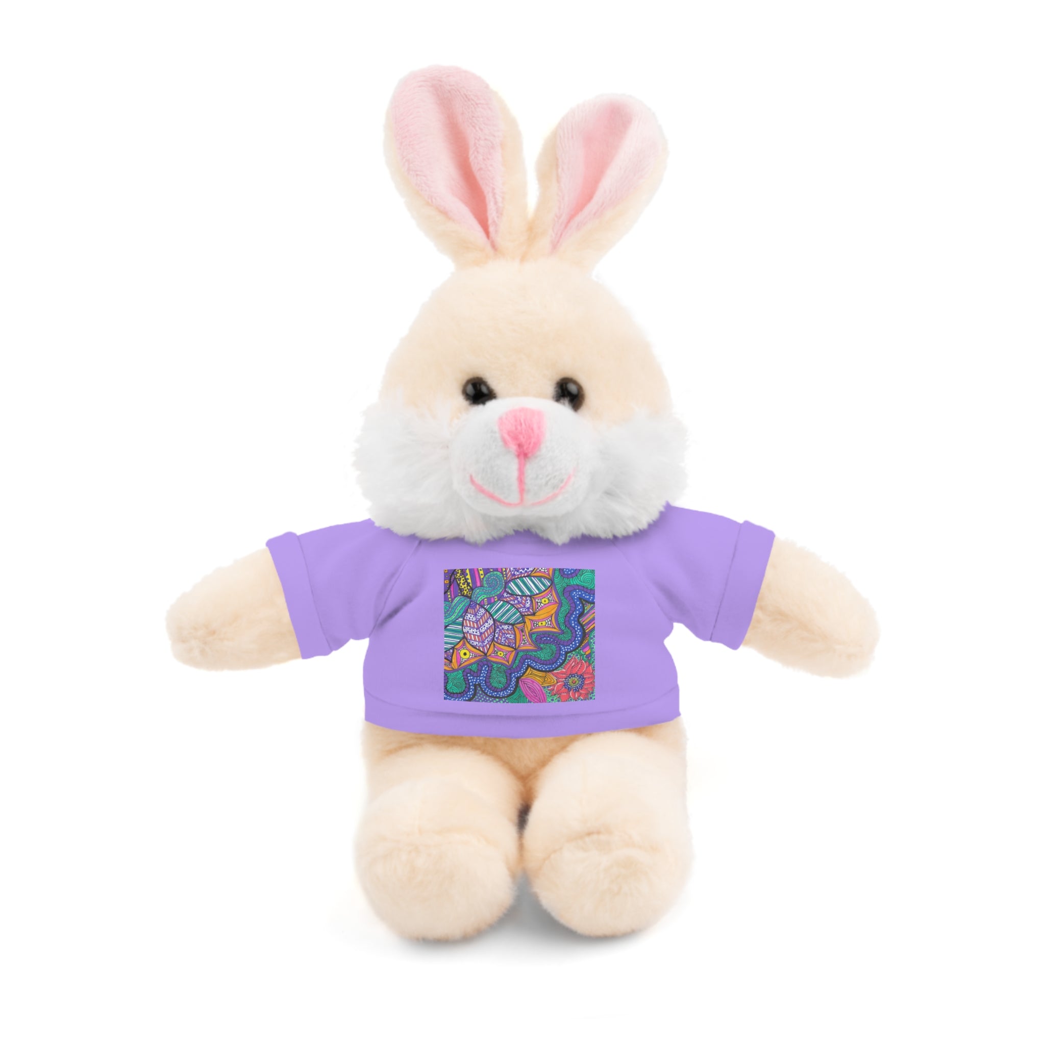 Spring Easter stuffed animal with printed tee