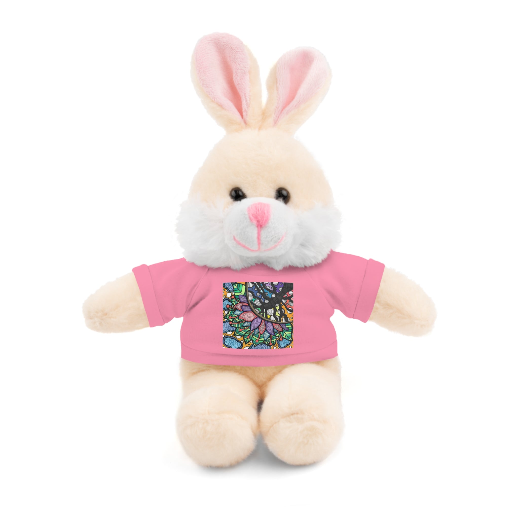 Colorful Tree of Growth stuffed animal with printed tee