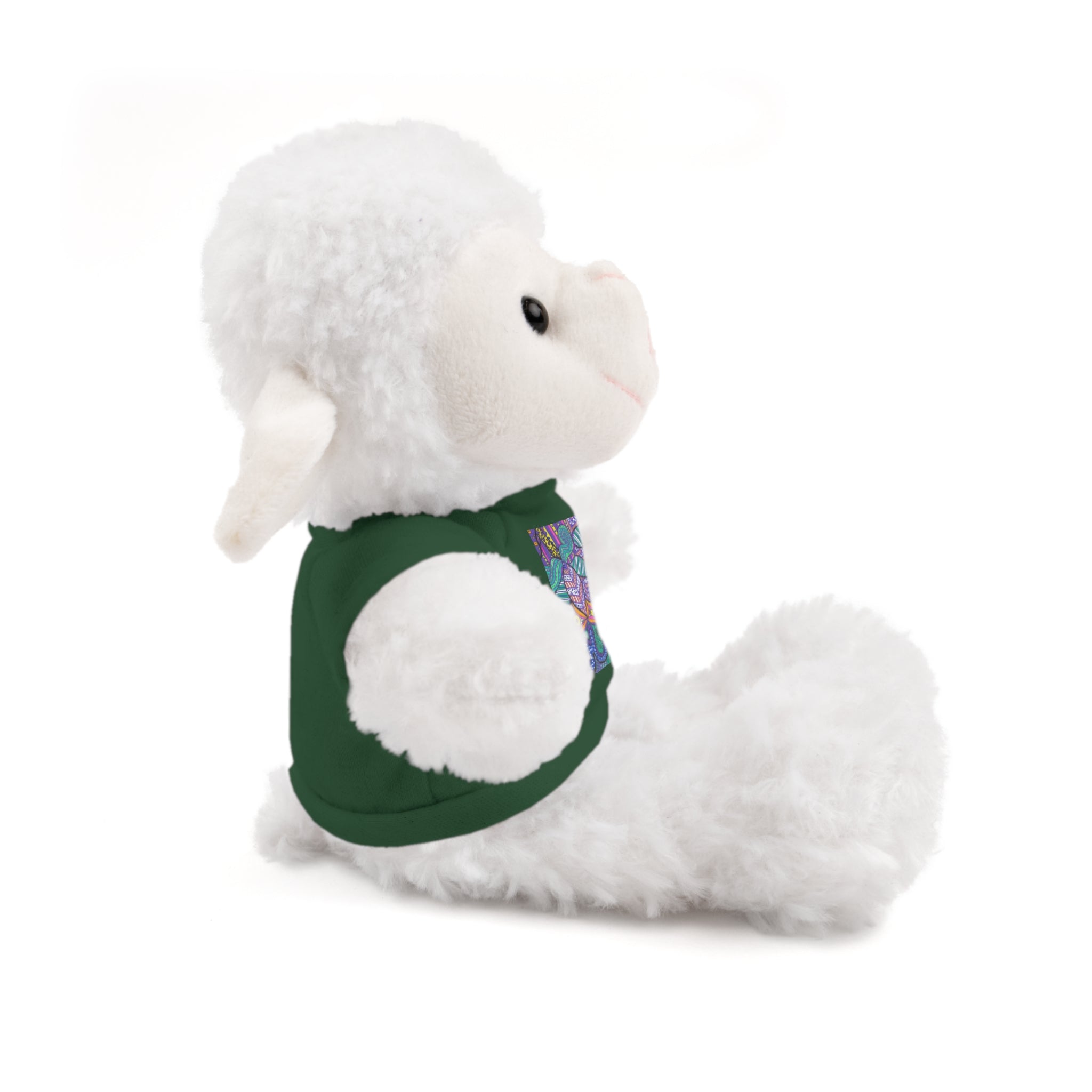 Spring Easter stuffed animal with printed tee