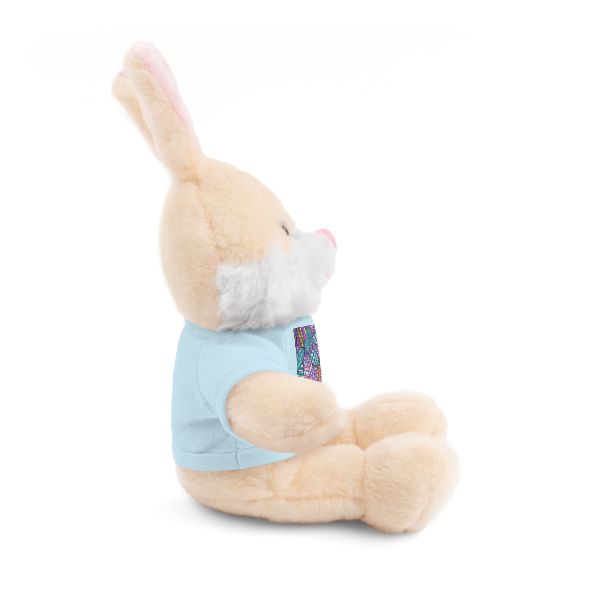 Spring Easter stuffed animal with printed tee