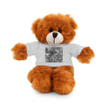 Black and White Zentangle Stuffed Animal Gift with Printed Tee