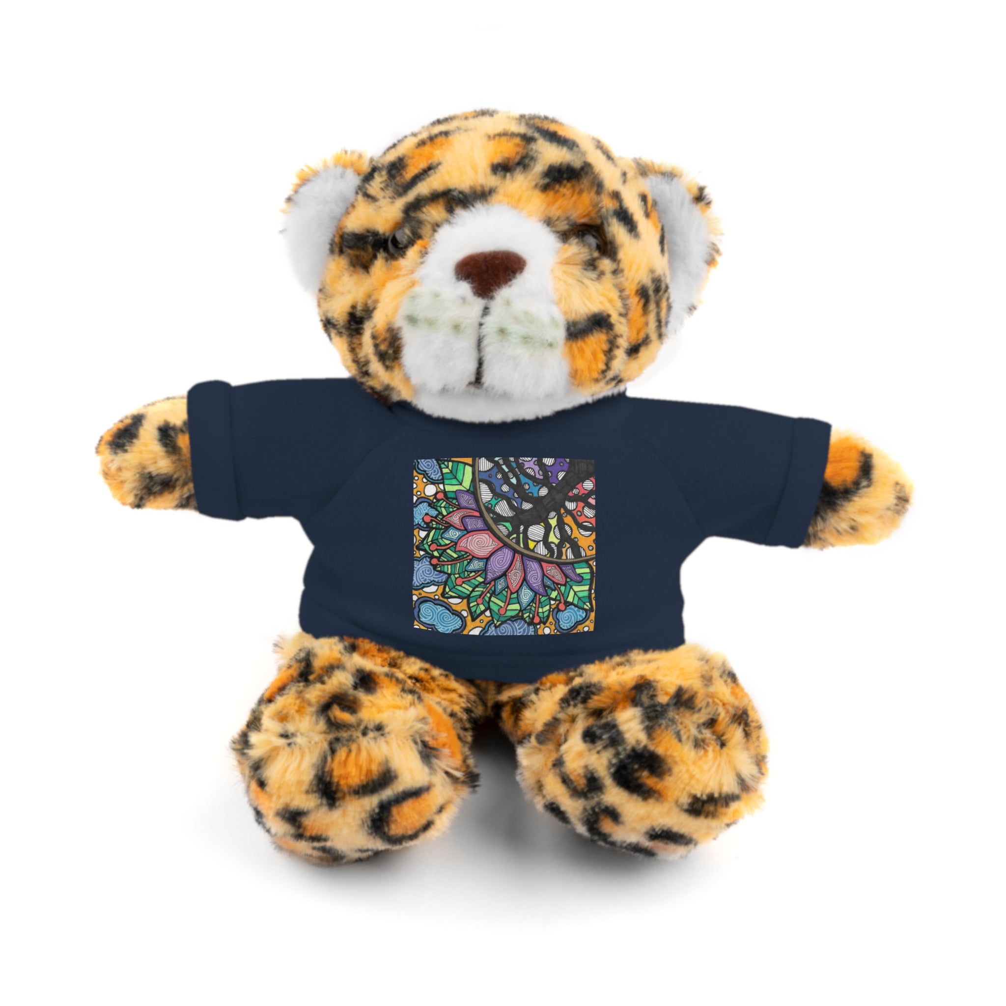 Colorful Tree of Growth stuffed animal with printed tee