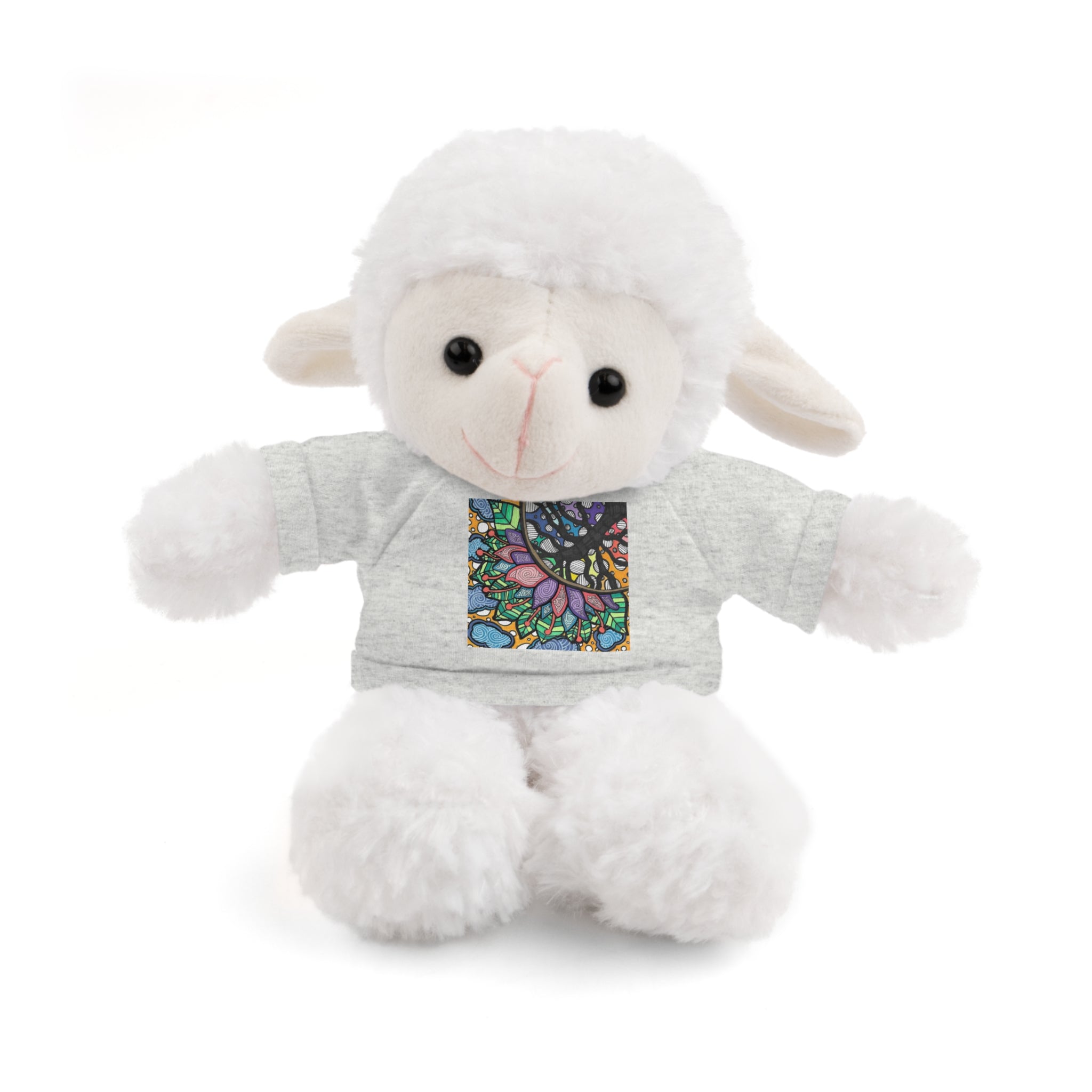 Colorful Tree of Growth stuffed animal with printed tee