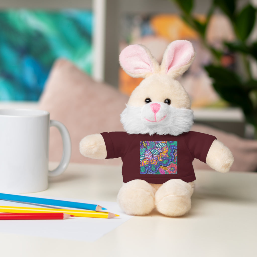 Spring Easter stuffed animal with printed tee
