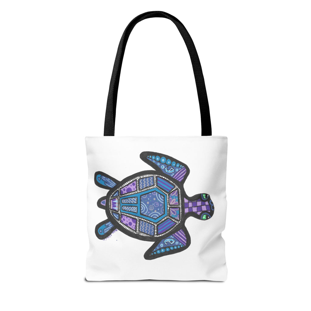 Save The Turtles Tote Bag - Reversible Sea Turtle Print Beach Grocery Tote