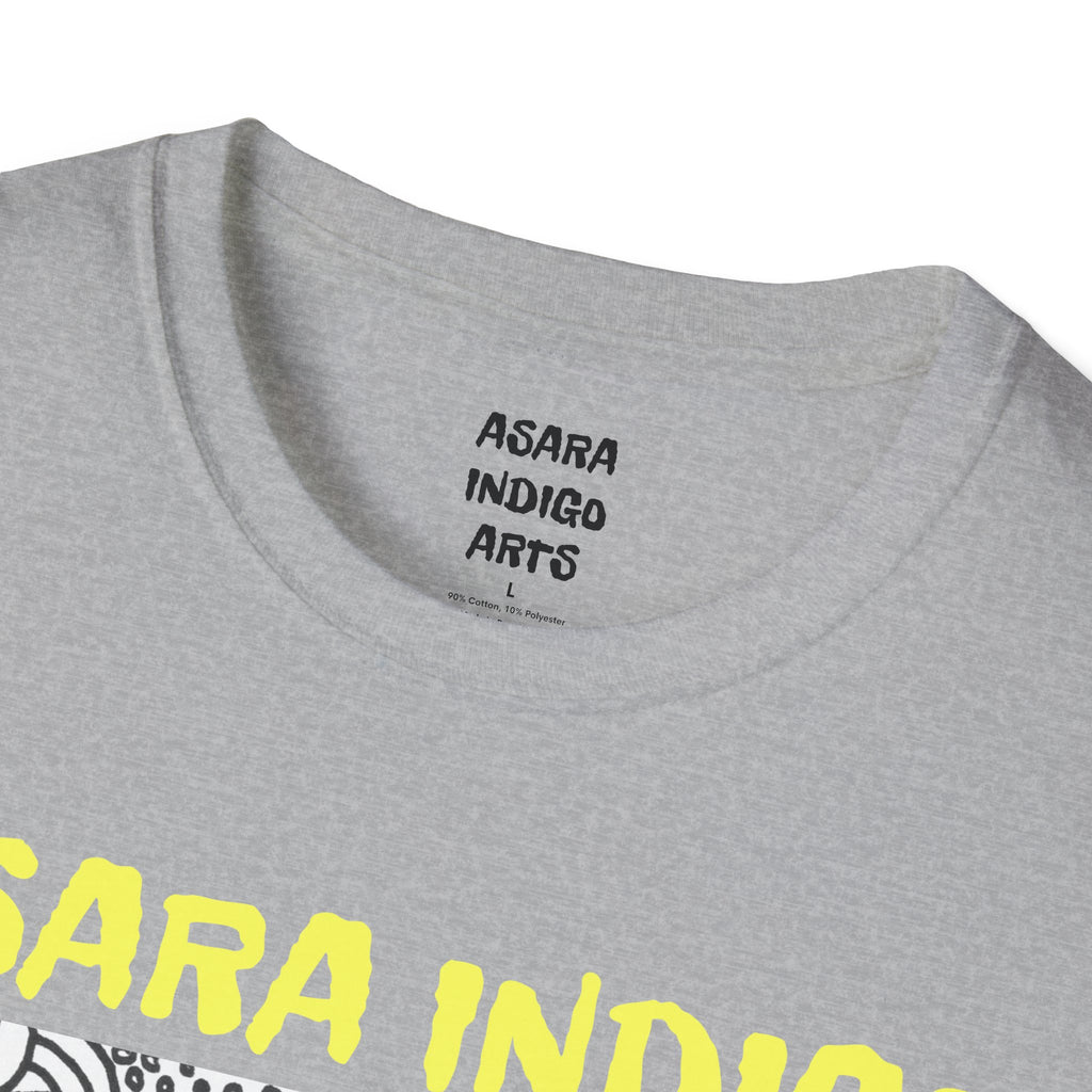 Indigo Doodle Art T-Shirt — 'ASARA INDIGO' Black & White Abstract Graphic Tee