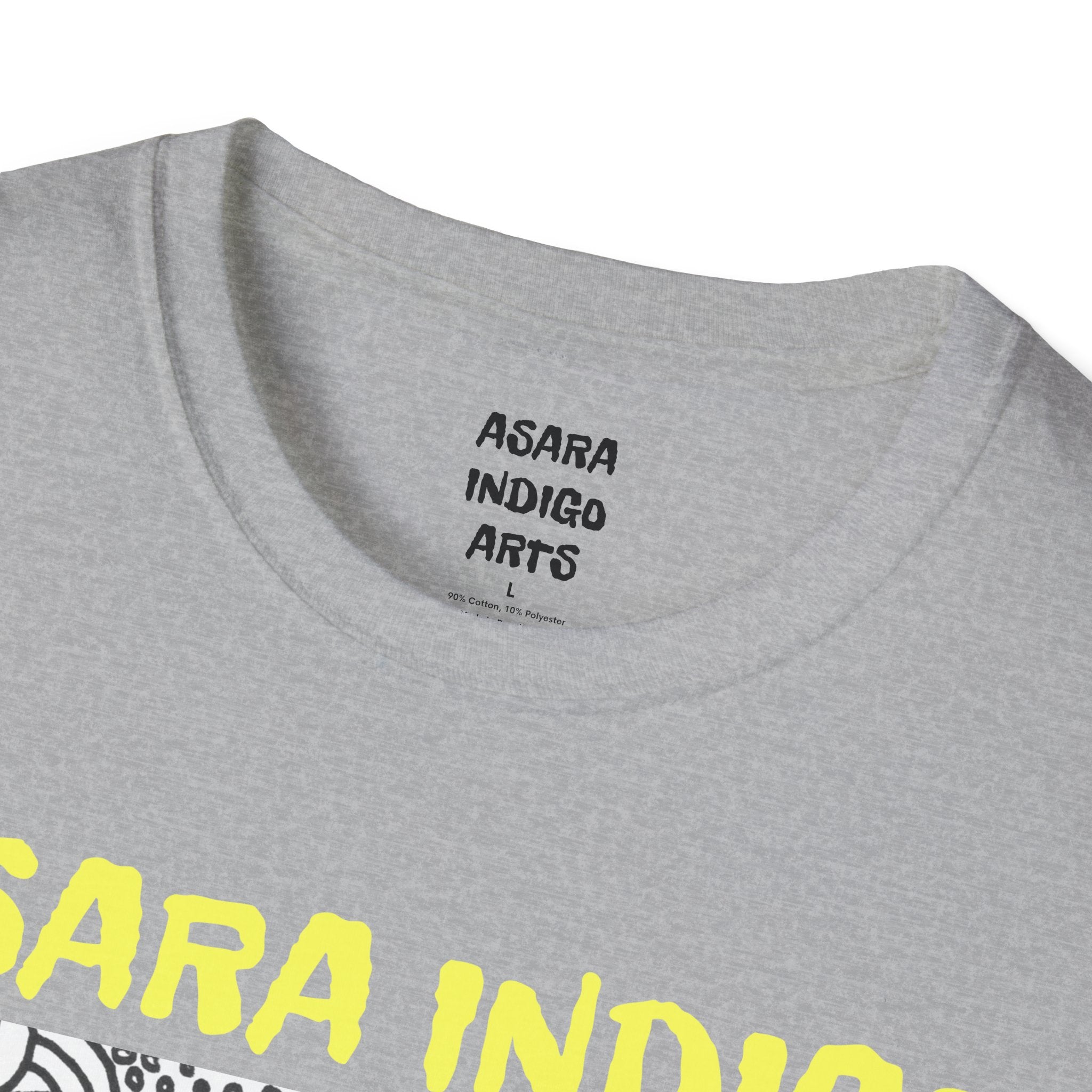 Indigo Doodle Art T-Shirt — 'ASARA INDIGO' Black & White Abstract Graphic Tee