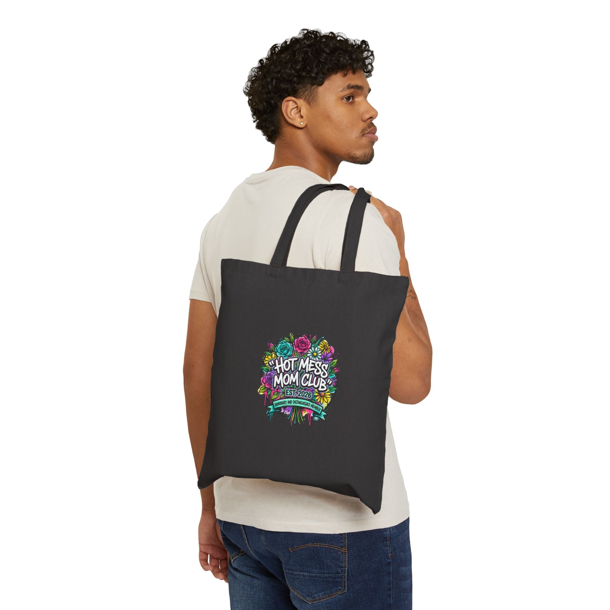 Hot Mess Mom Club Tote | Mother's Day Minimal Typographic Mom Life