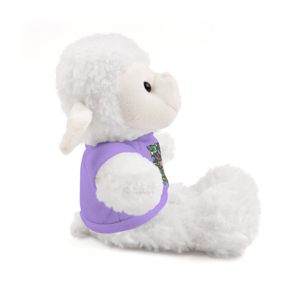 Colorful Tree of Growth stuffed animal with printed tee