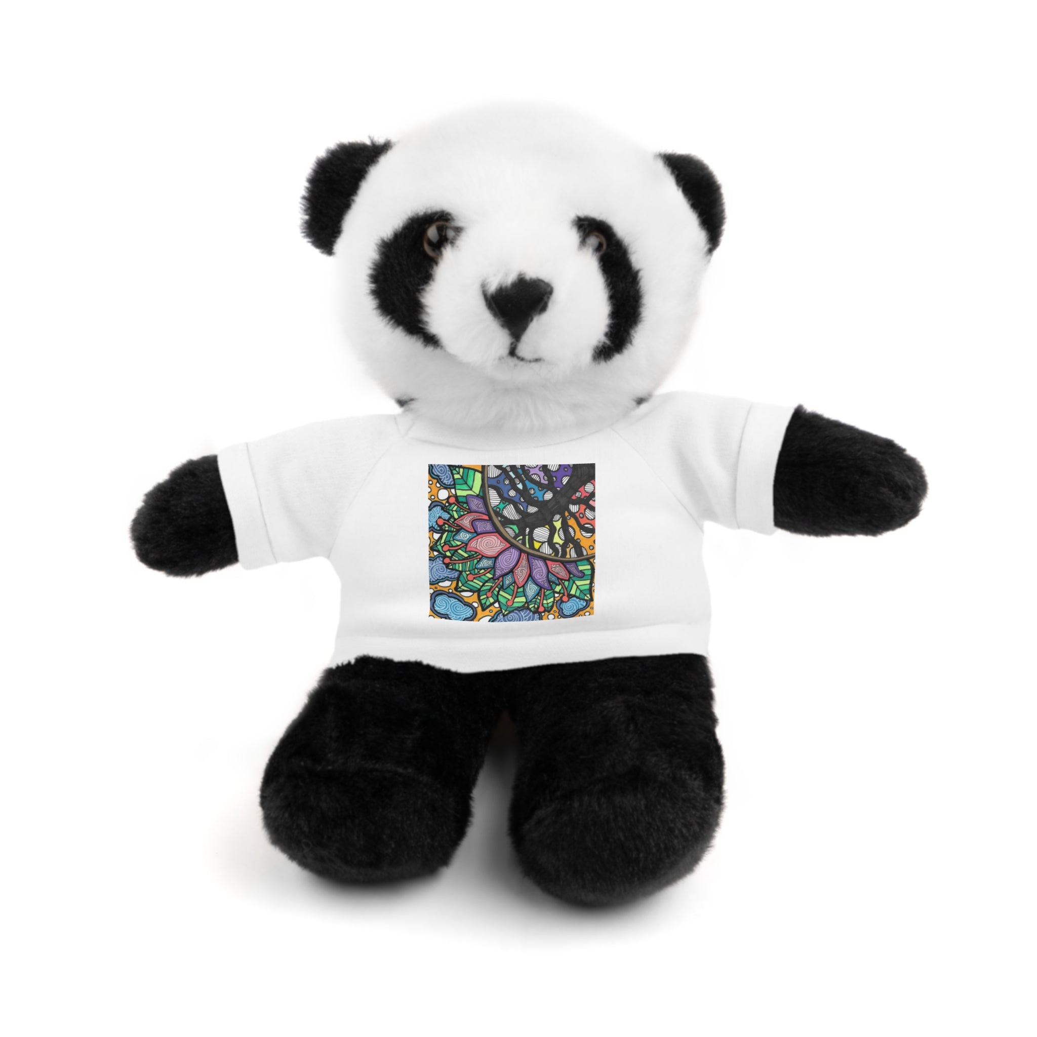 Colorful Tree of Growth stuffed animal with printed tee