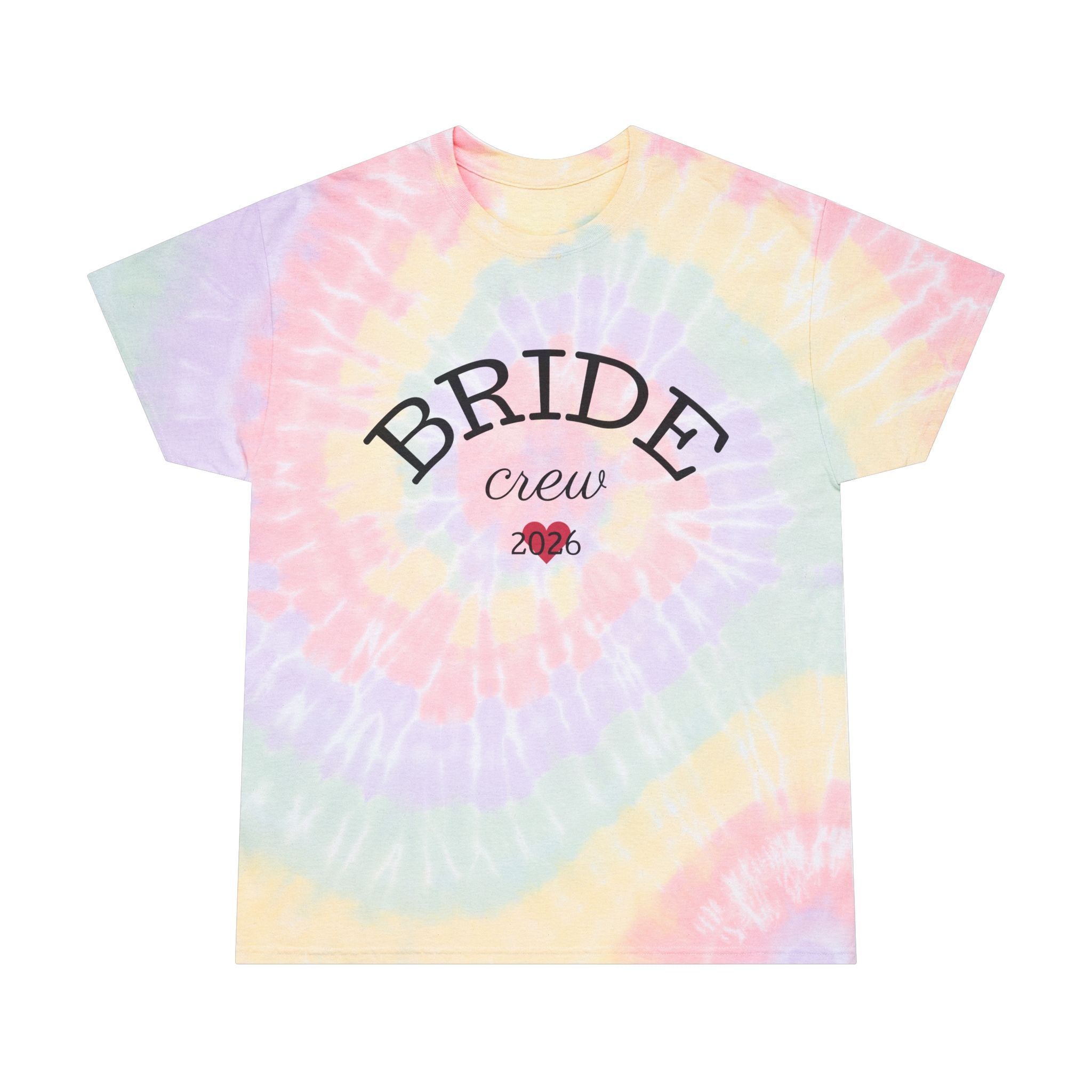 Bride Crew Tie-Dye Tee — Pastel Spiral Bachelorette Shirt