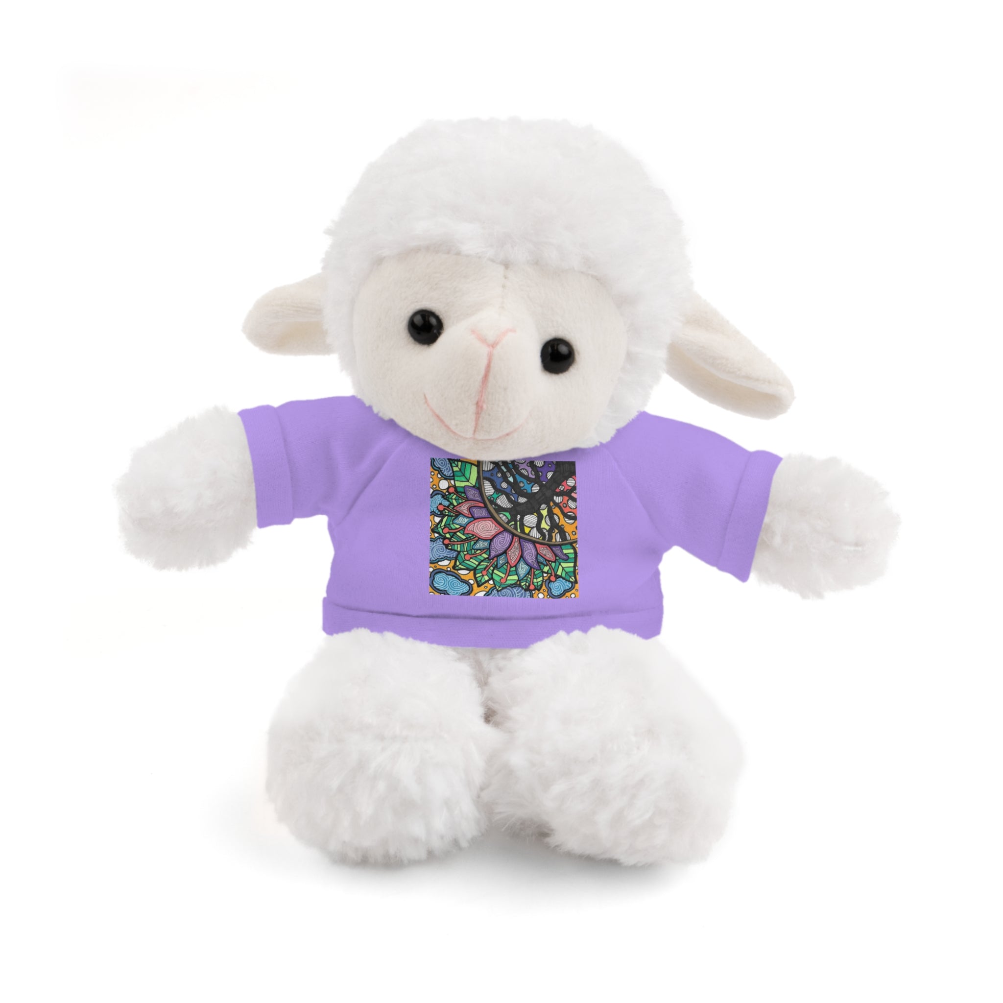 Colorful Tree of Growth stuffed animal with printed tee