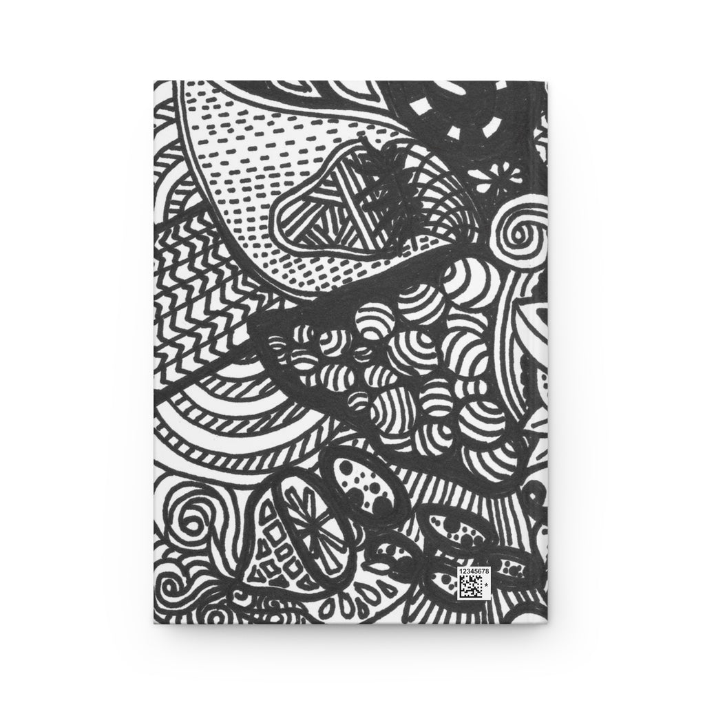Black and White Doodle Zentangle Hardcover Journal | Matte Sketchbook