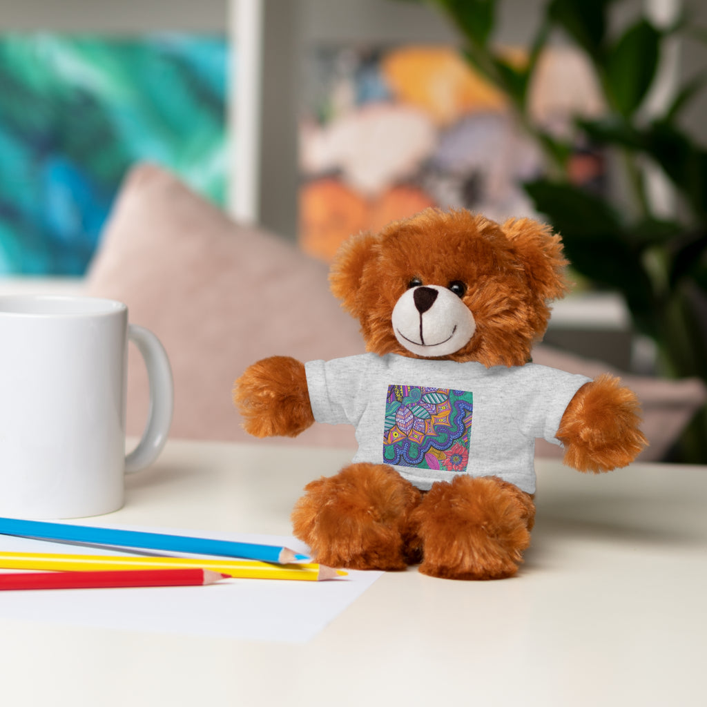 Spring Easter stuffed animal with printed tee