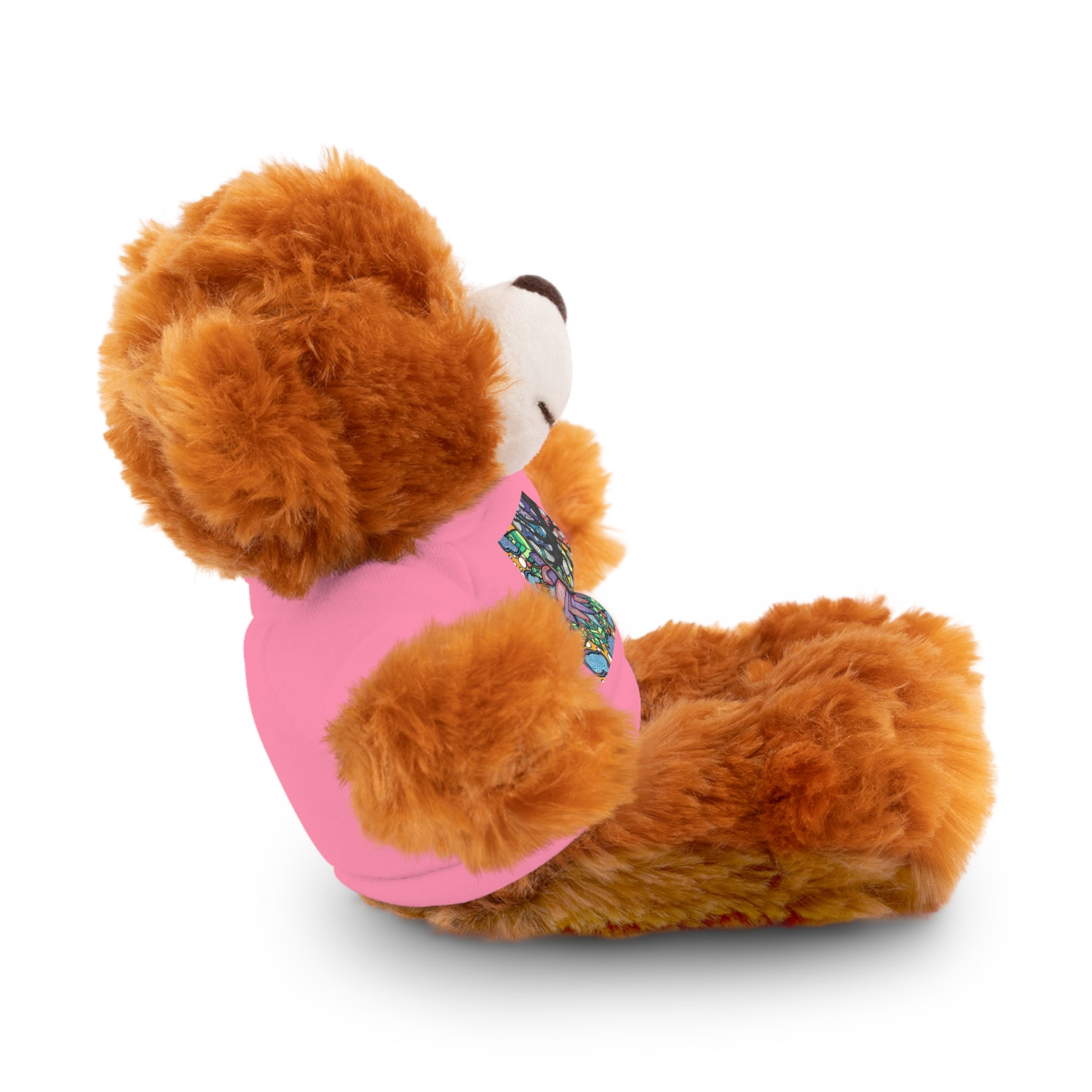 Colorful Tree of Growth stuffed animal with printed tee