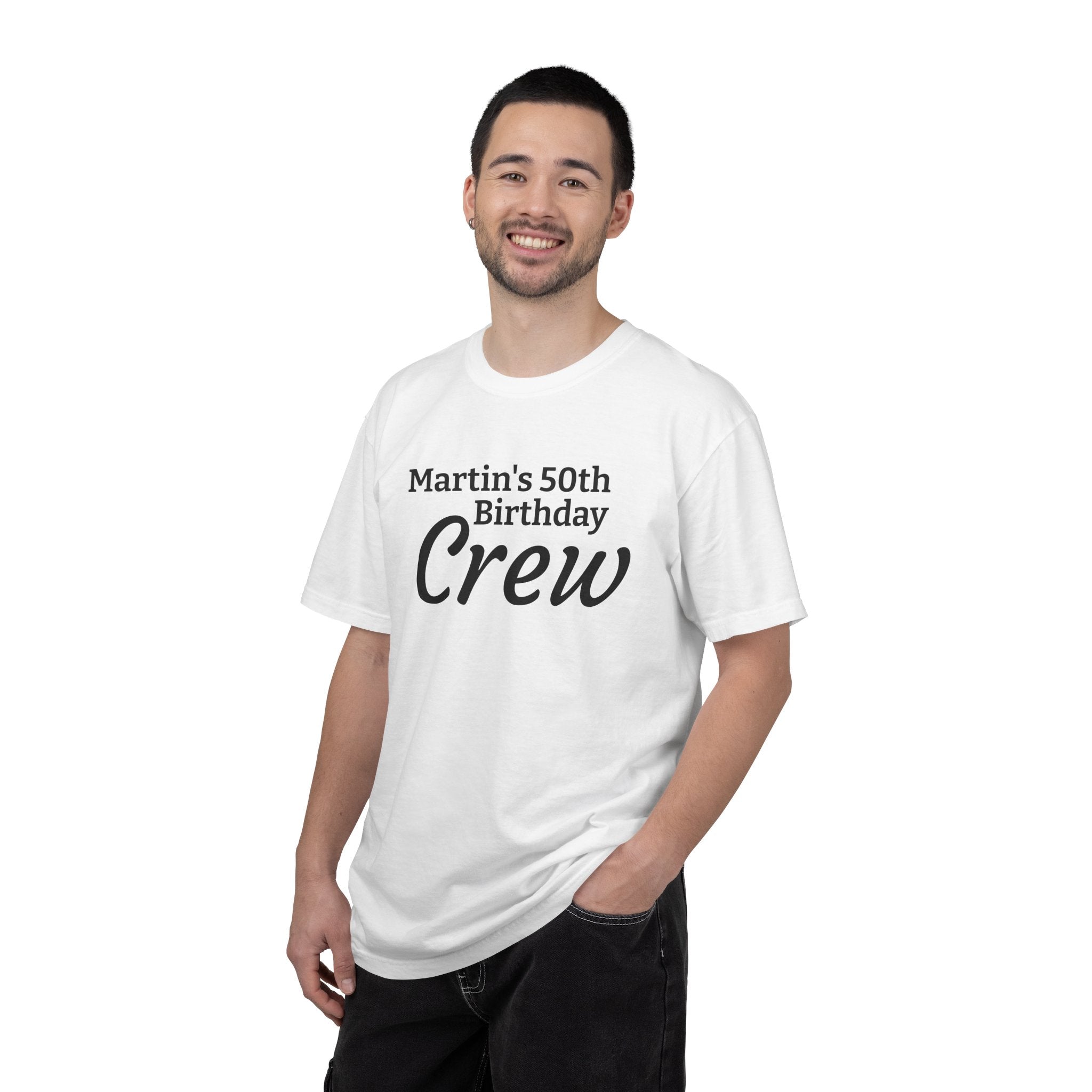 Personalized Birthday Crew T-Shirt — "Martin's 50th Birthday Crew" Party Tee