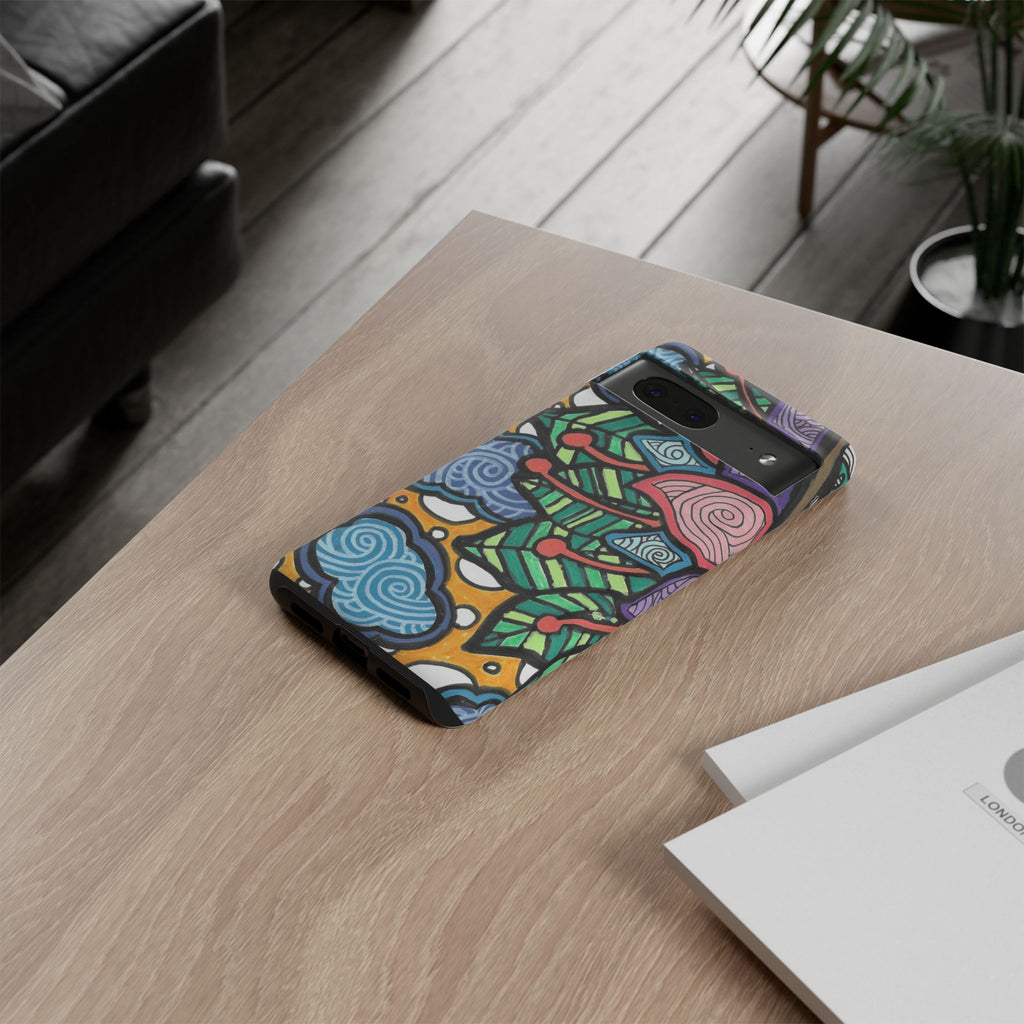 Hand drawn Floral Happy TOUGH Phone Case
