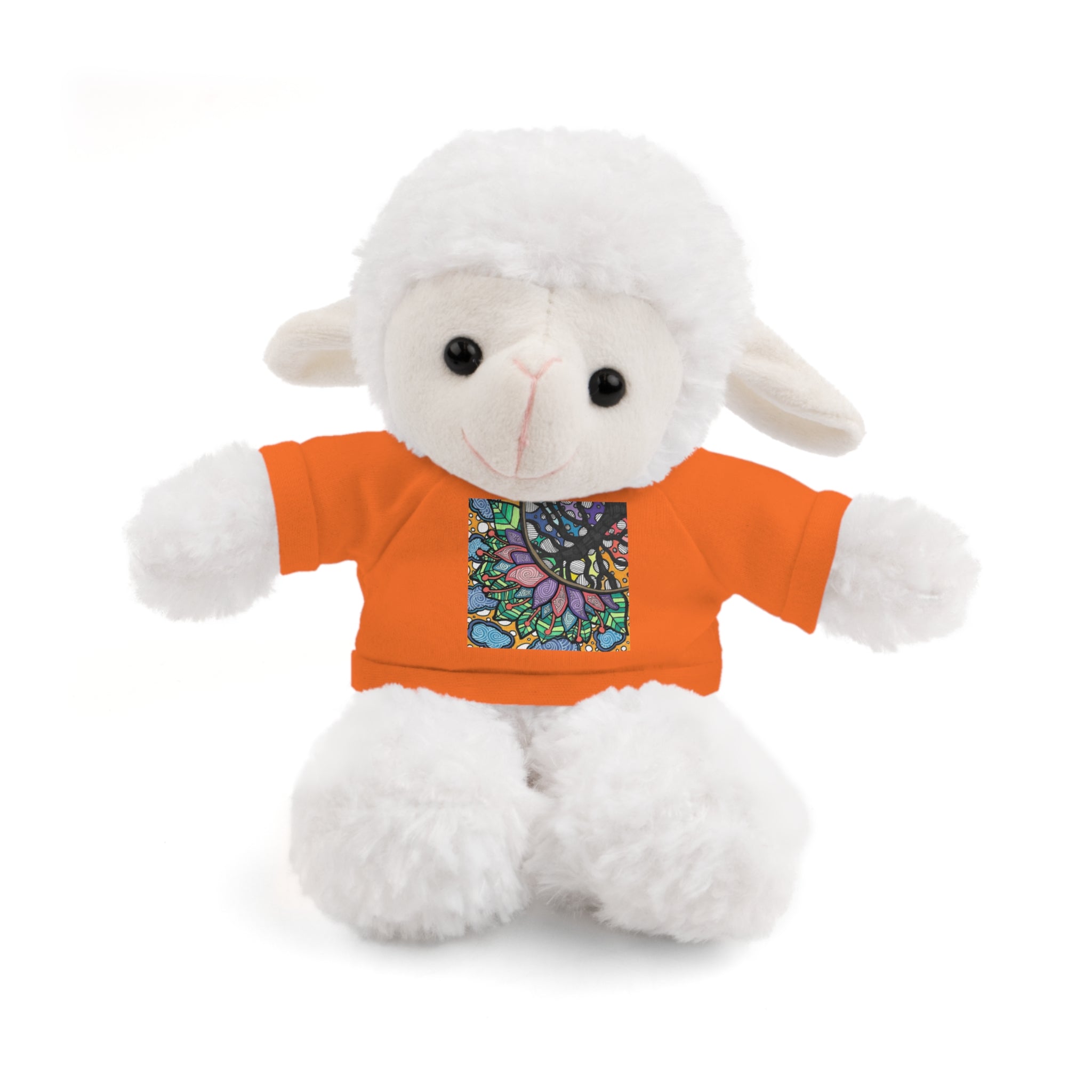 Colorful Tree of Growth stuffed animal with printed tee