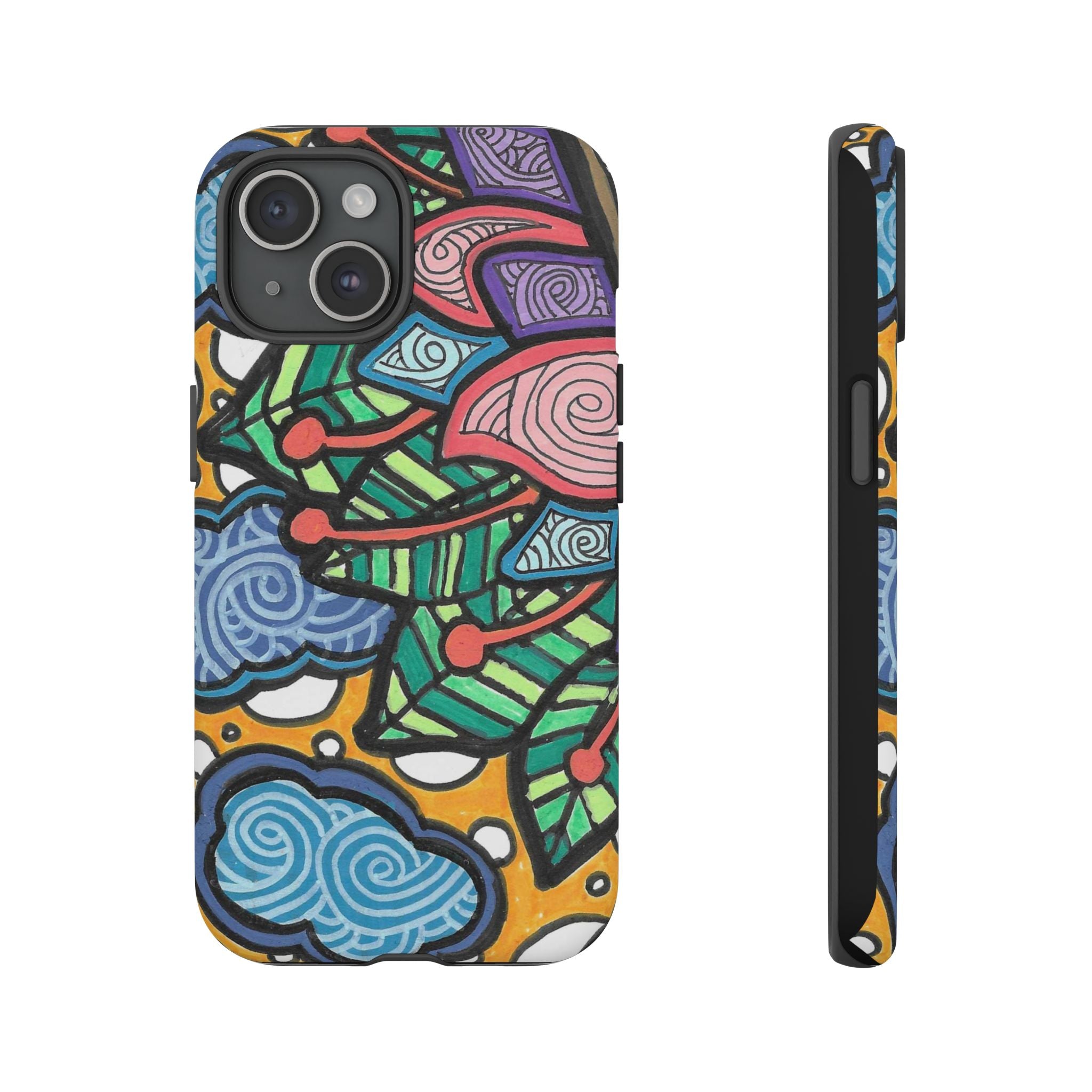 Hand drawn Floral Happy TOUGH Phone Case