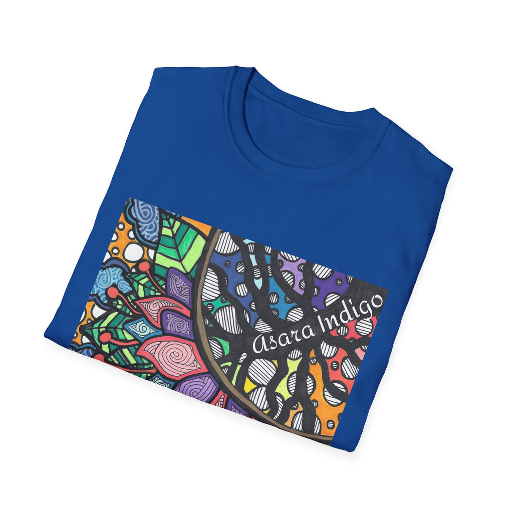Mandala Floral Tee — Colorful Boho Graphic T-Shirt with 'Algora Indico' Design