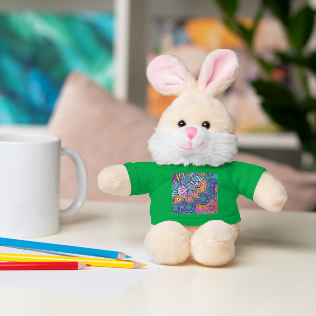 Spring Easter stuffed animal with printed tee