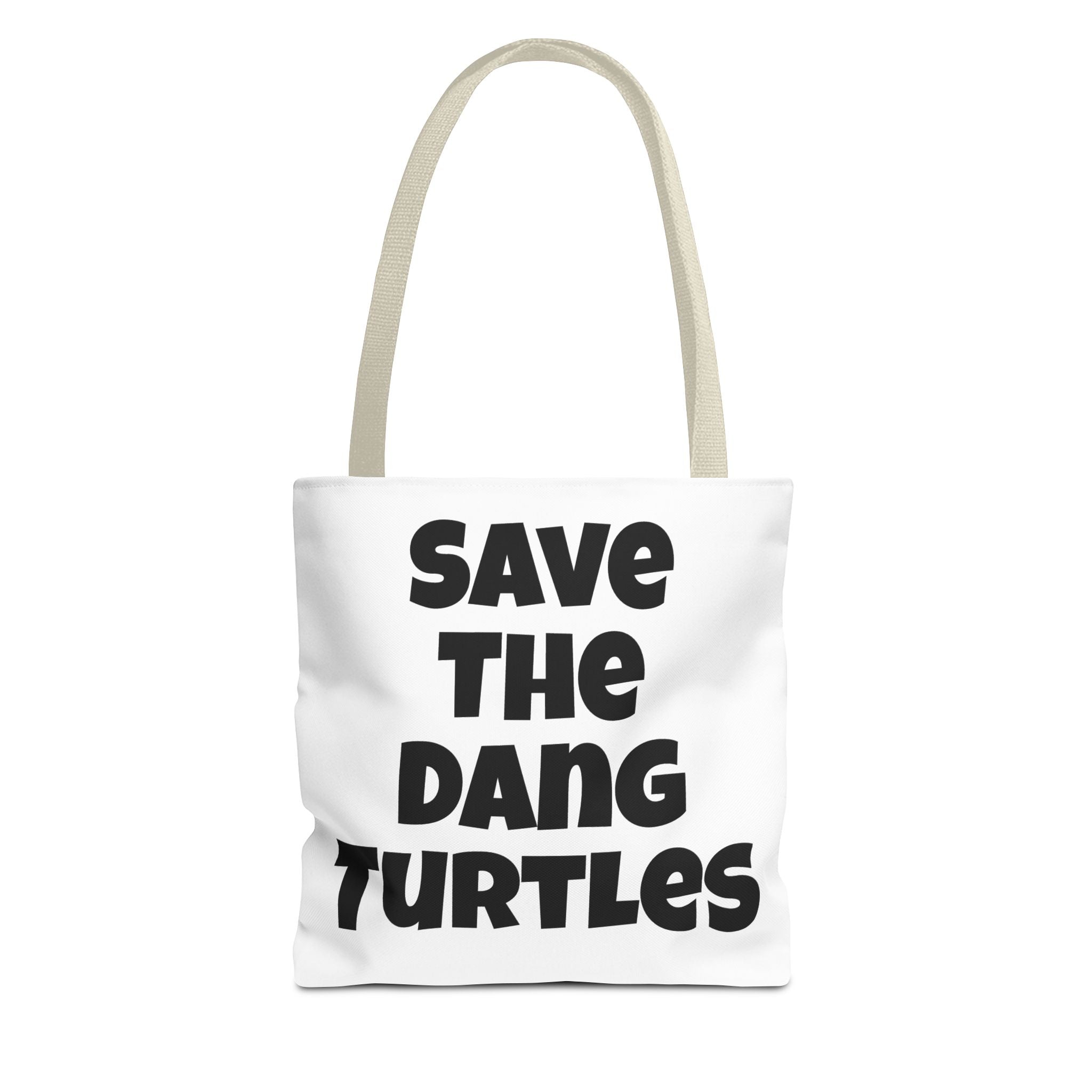 Save The Turtles Tote Bag - Reversible Sea Turtle Print Beach Grocery Tote