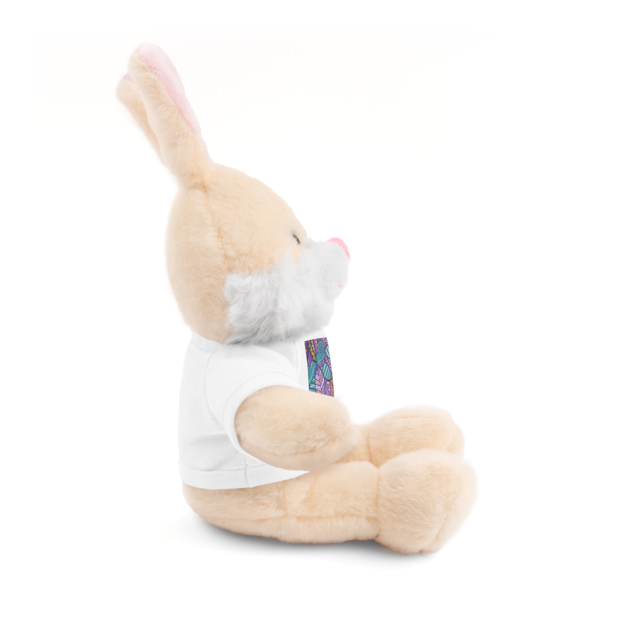 Spring Easter stuffed animal with printed tee