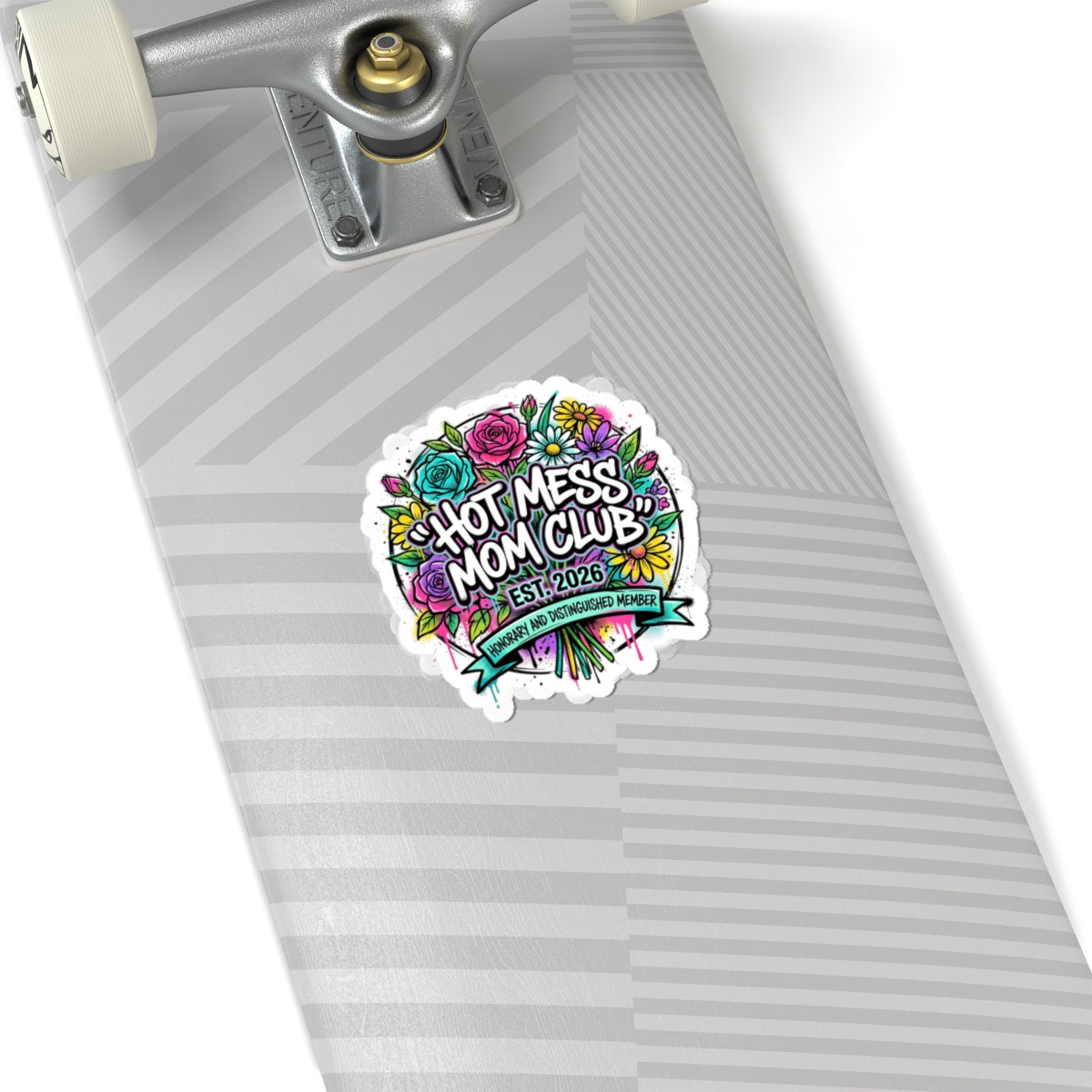 Hot Mess Mom Club Sticker | Mother's Day Minimal Typographic Mom Identity
