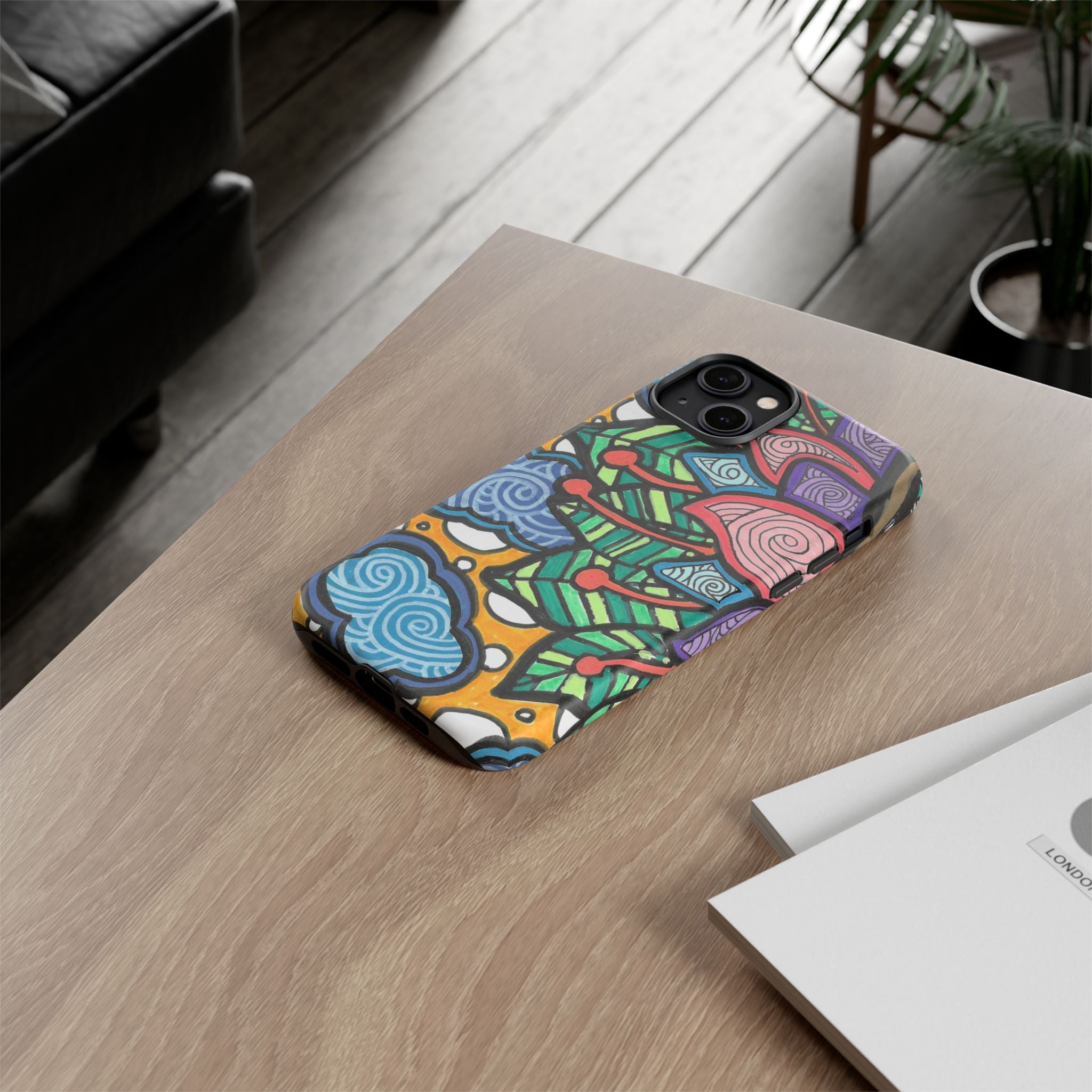 Hand drawn Floral Happy TOUGH Phone Case