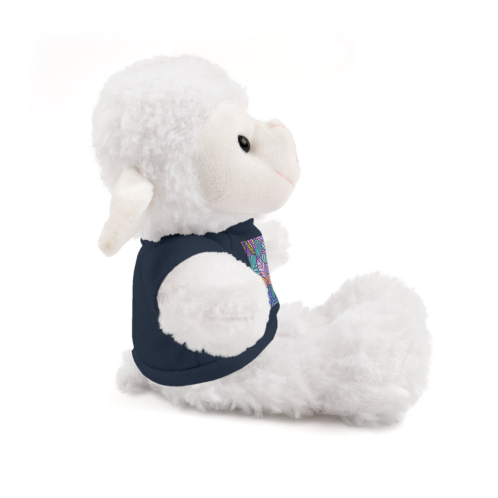 Spring Easter stuffed animal with printed tee