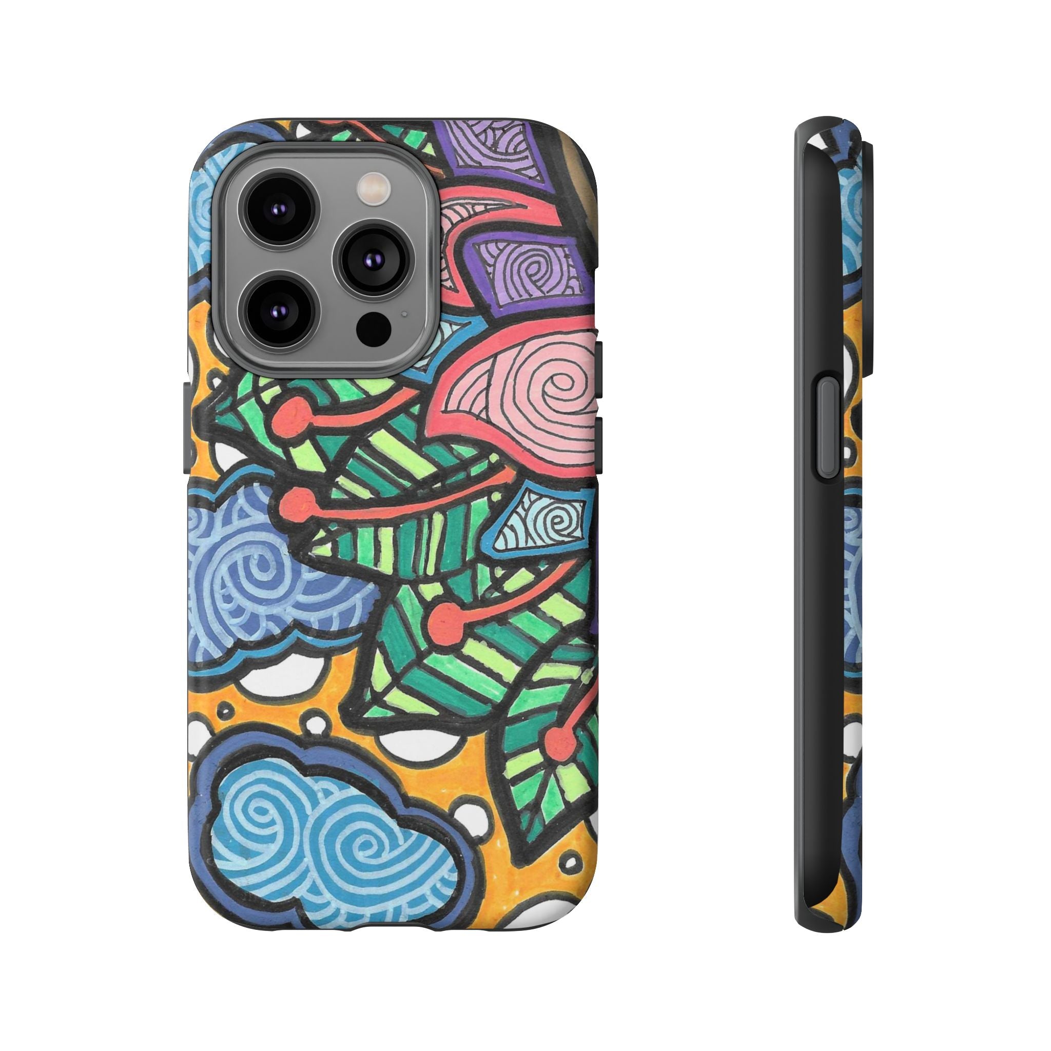 Hand drawn Floral Happy TOUGH Phone Case
