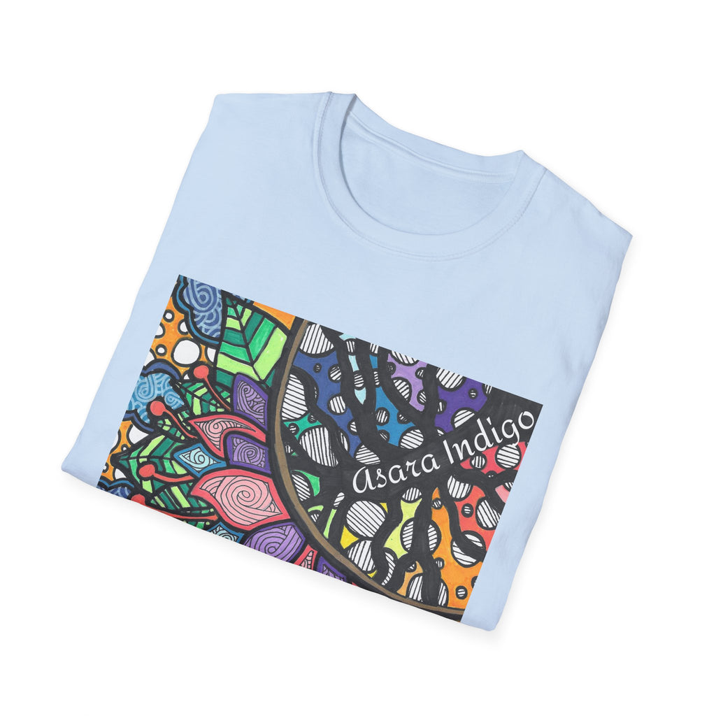 Mandala Floral Tee — Colorful Boho Graphic T-Shirt with 'Algora Indico' Design