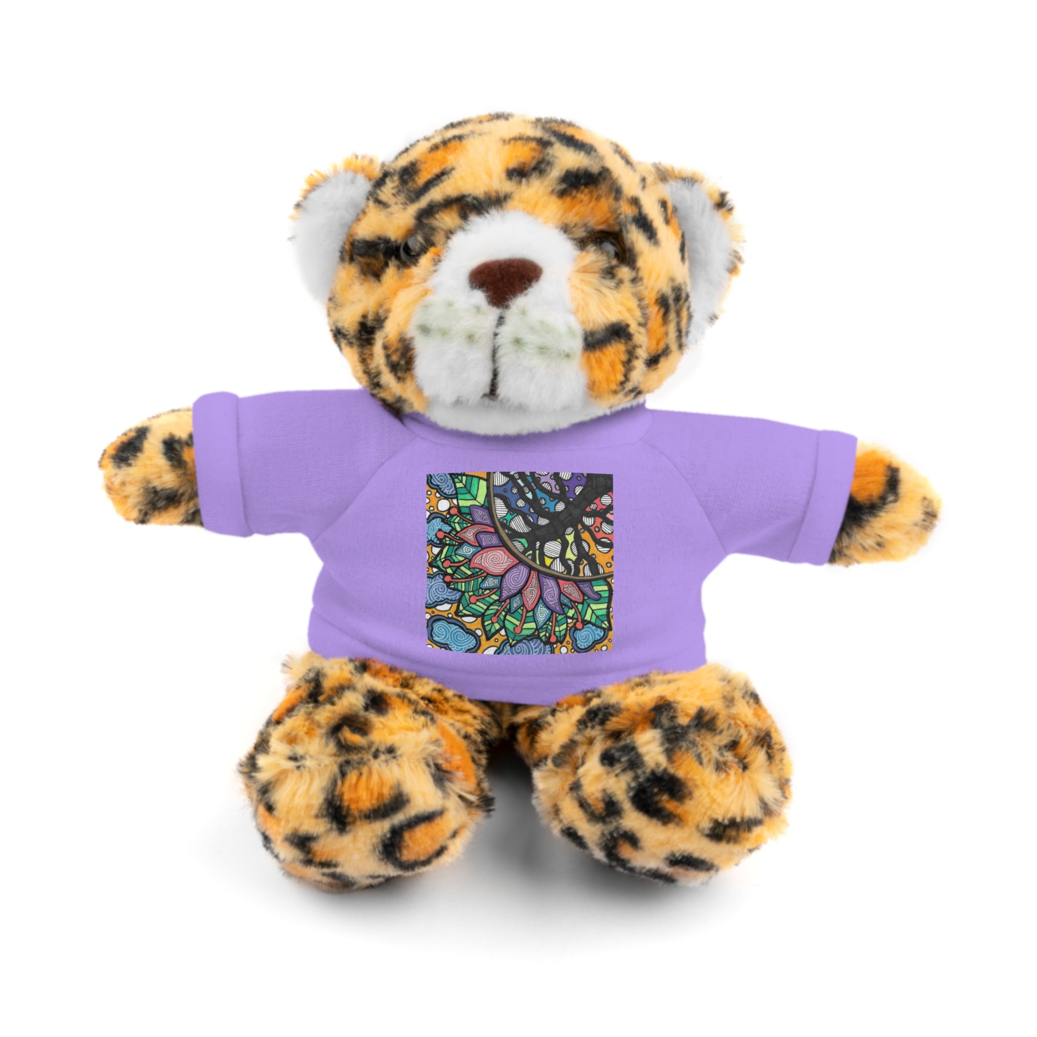Colorful Tree of Growth stuffed animal with printed tee