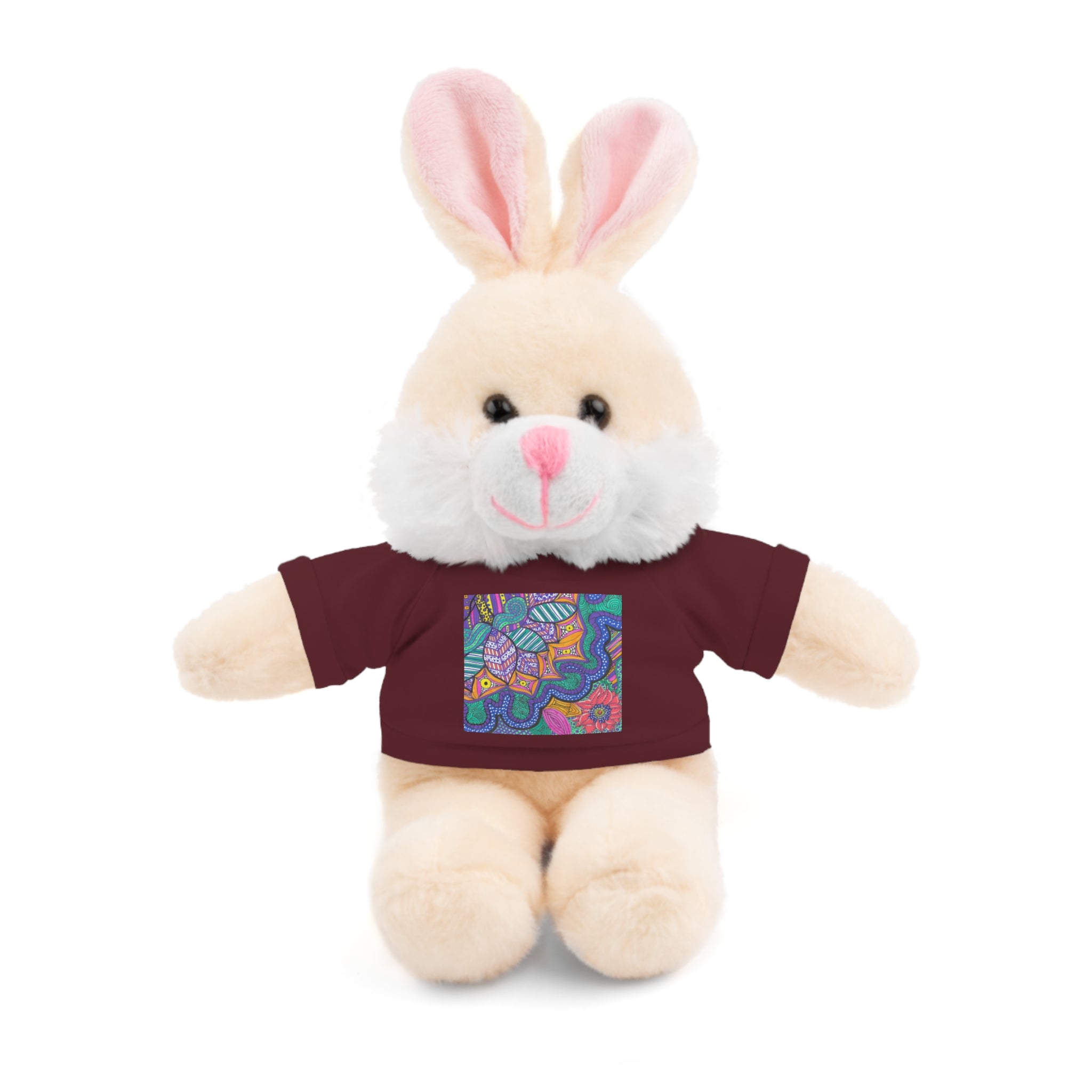 Spring Easter stuffed animal with printed tee