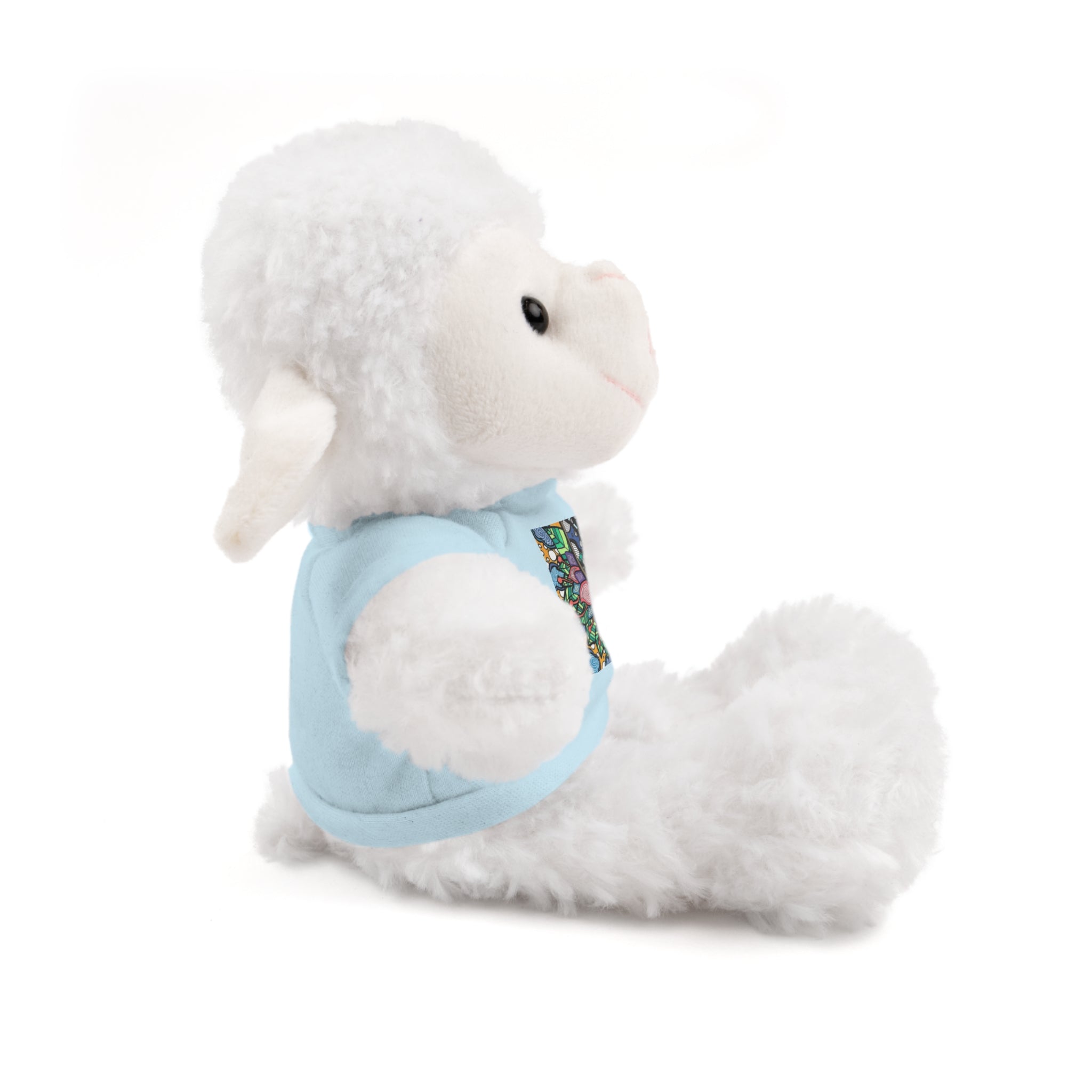 Colorful Tree of Growth stuffed animal with printed tee